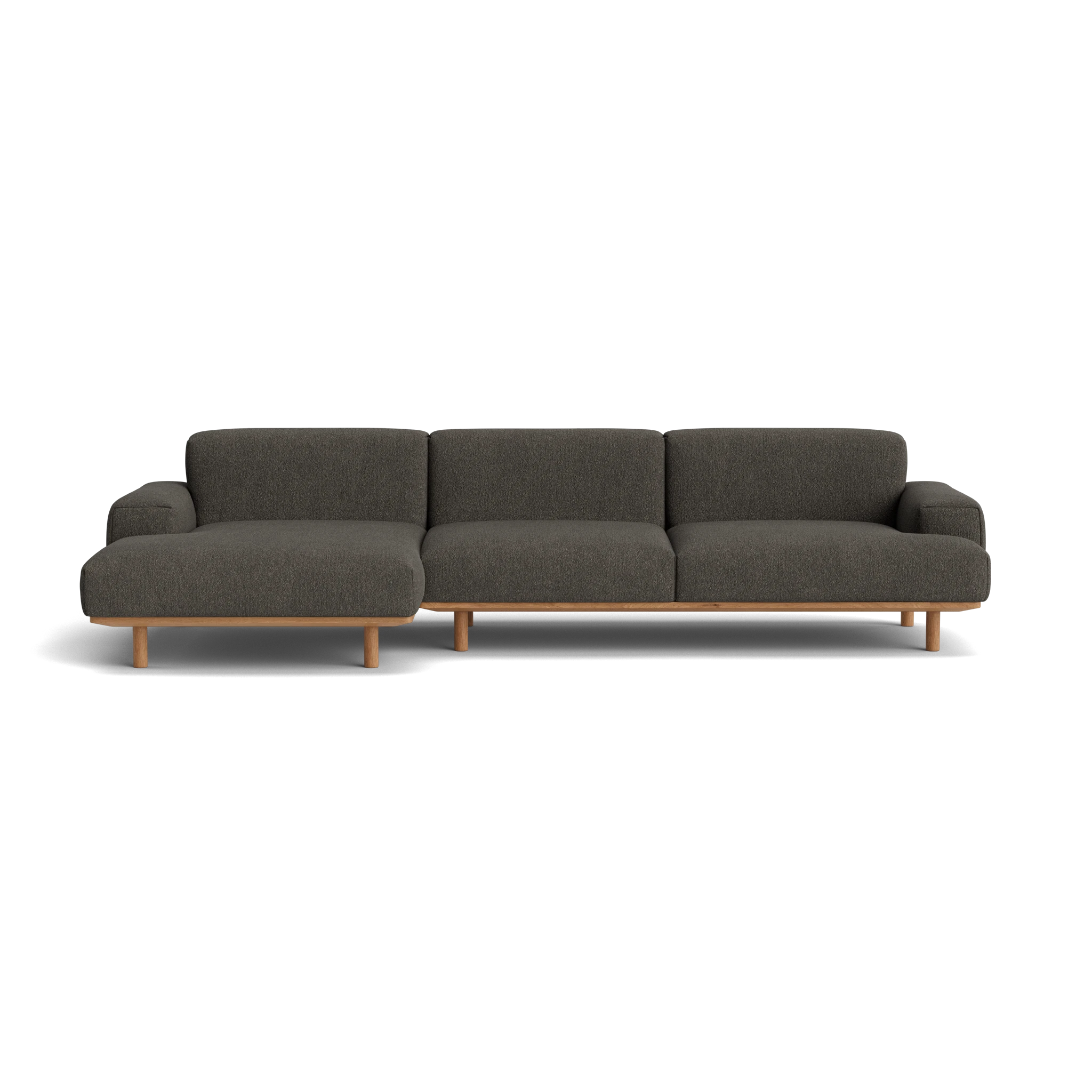 Reason 2 Seater / Chaiselong in Crush Bouclé 040 – Sofa with Solid Wood frame by Bruunmunch