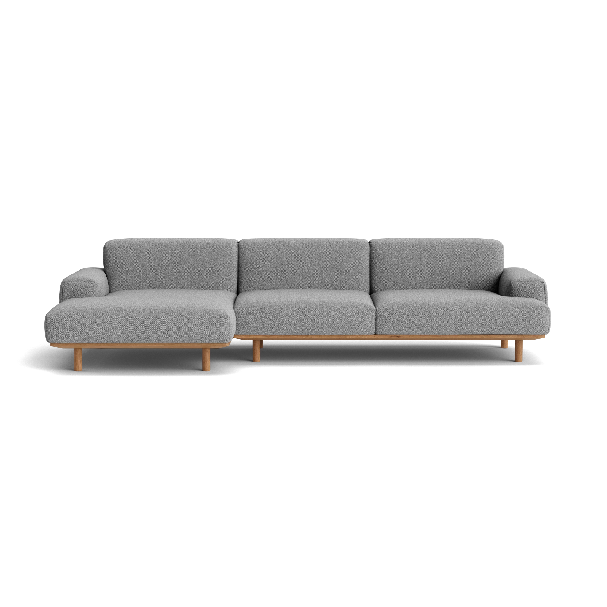 Reason 2 Seater / Chaiselong in Hallingdal 126 Kvadrat – Sofa with Solid Wood frame by Bruunmunch