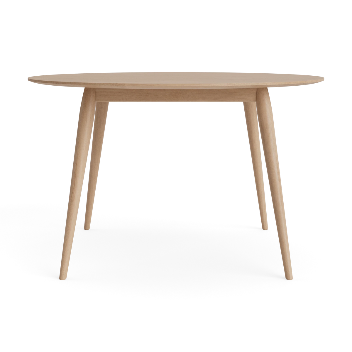 PLAYdinner Round Ø100 & Ø120 Dining Table in Oak White oil – Solid wood dining table by Bruunmunch