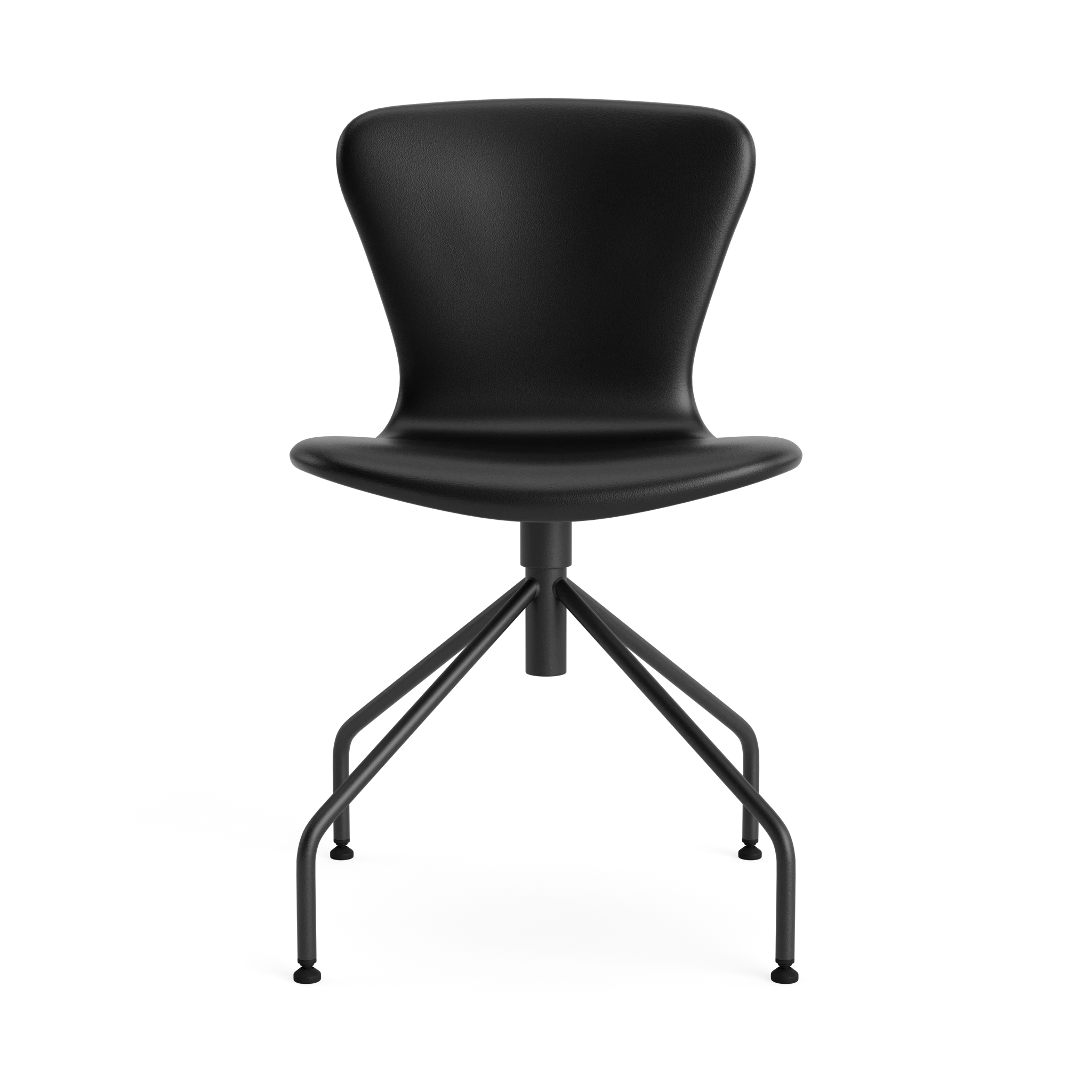 PLAY Chair Swing in Basic Leather Black – Upholstered dining chair by Bruunmunch