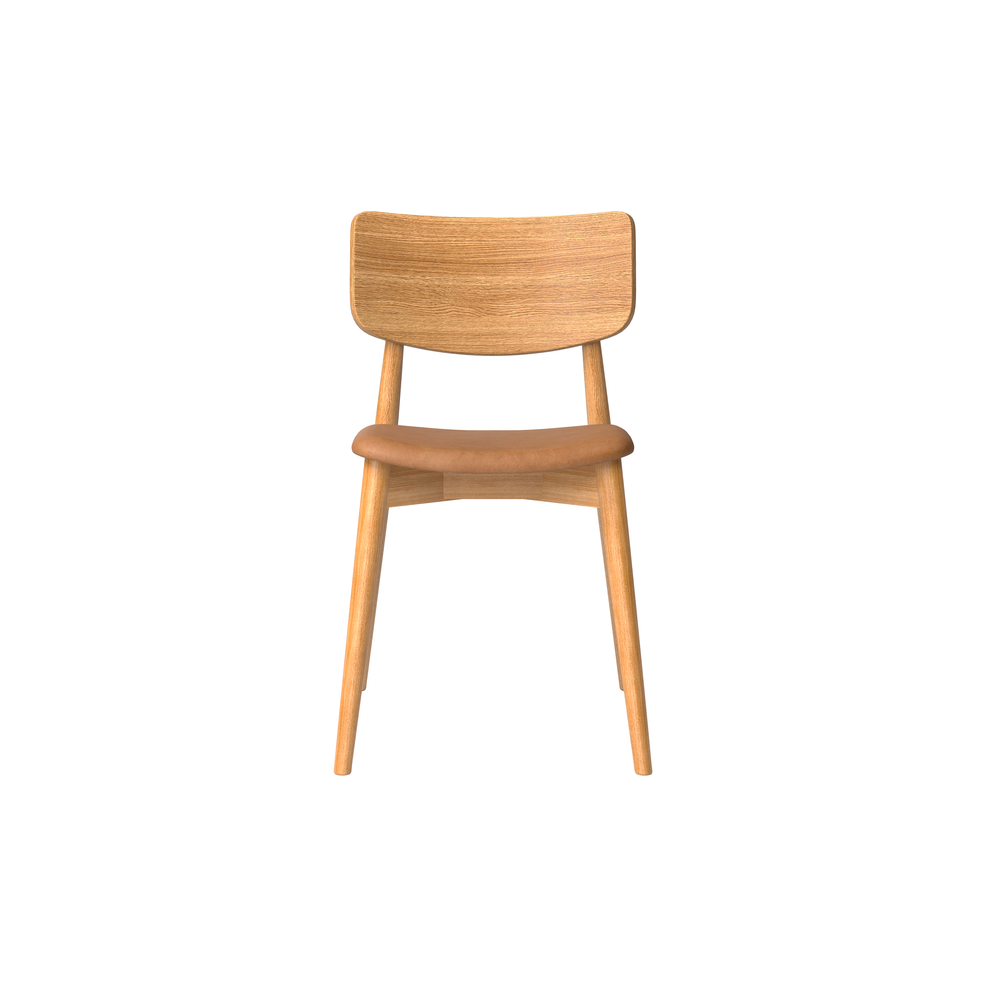 Chiara Chair – Natural Oiled Oak with Davos Aniline Leather Seat in Brandy Chiara Chair – Natural Oiled Oak with Davos Aniline Leather Seat in Brandy Bruunmunch