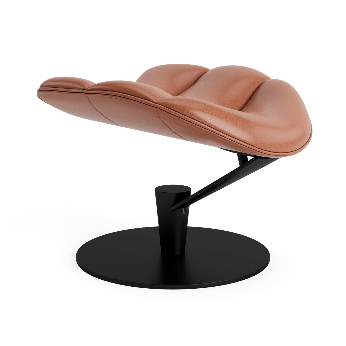 Lobster Footstool - Fully Upholstered in Semi-Aniline Cognac – Upholstered Lounge Chair by Bruunmunch