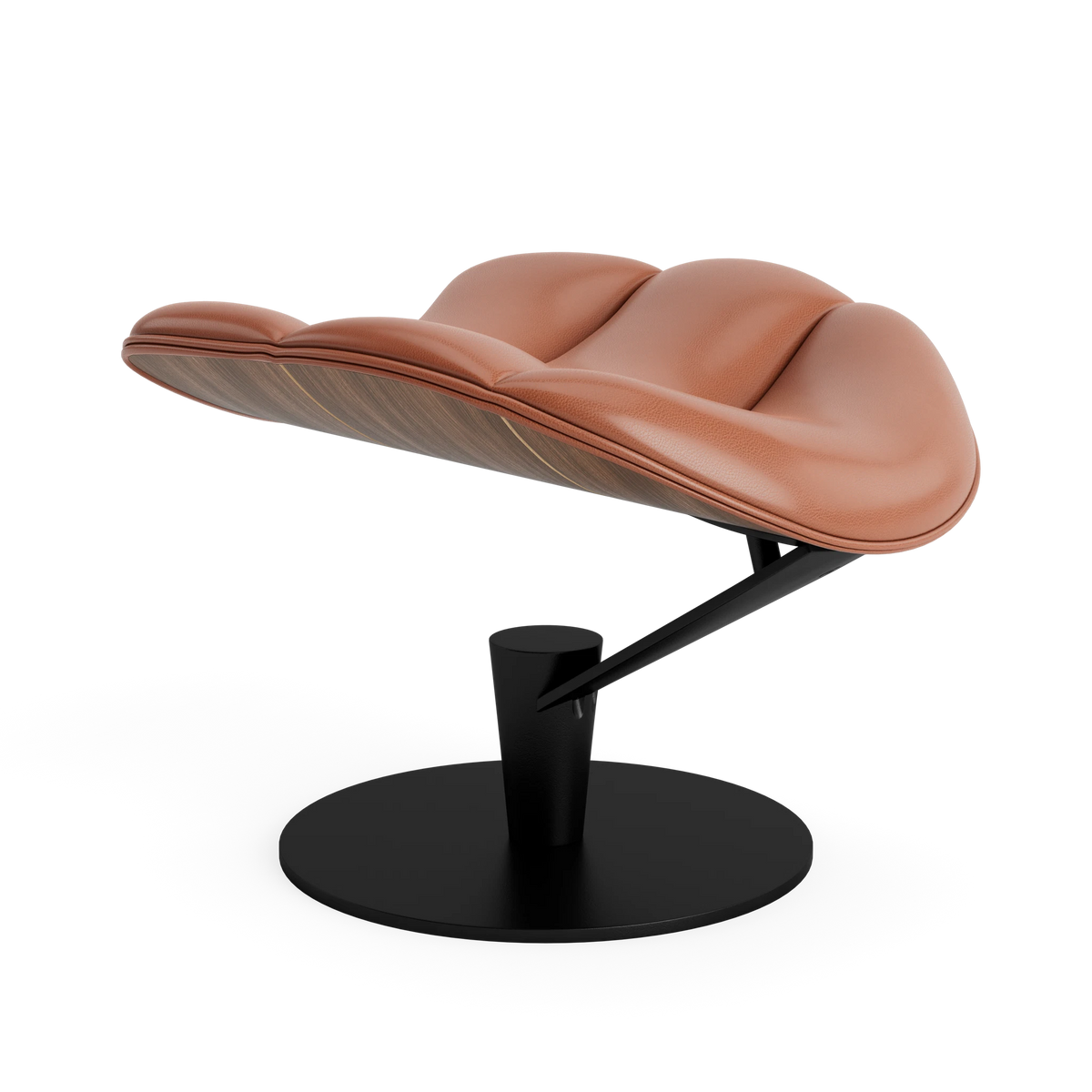 Lobster Footstool - Front Upholstered in Semi-Aniline Cognac – Upholstered Lounge Chair by Bruunmunch