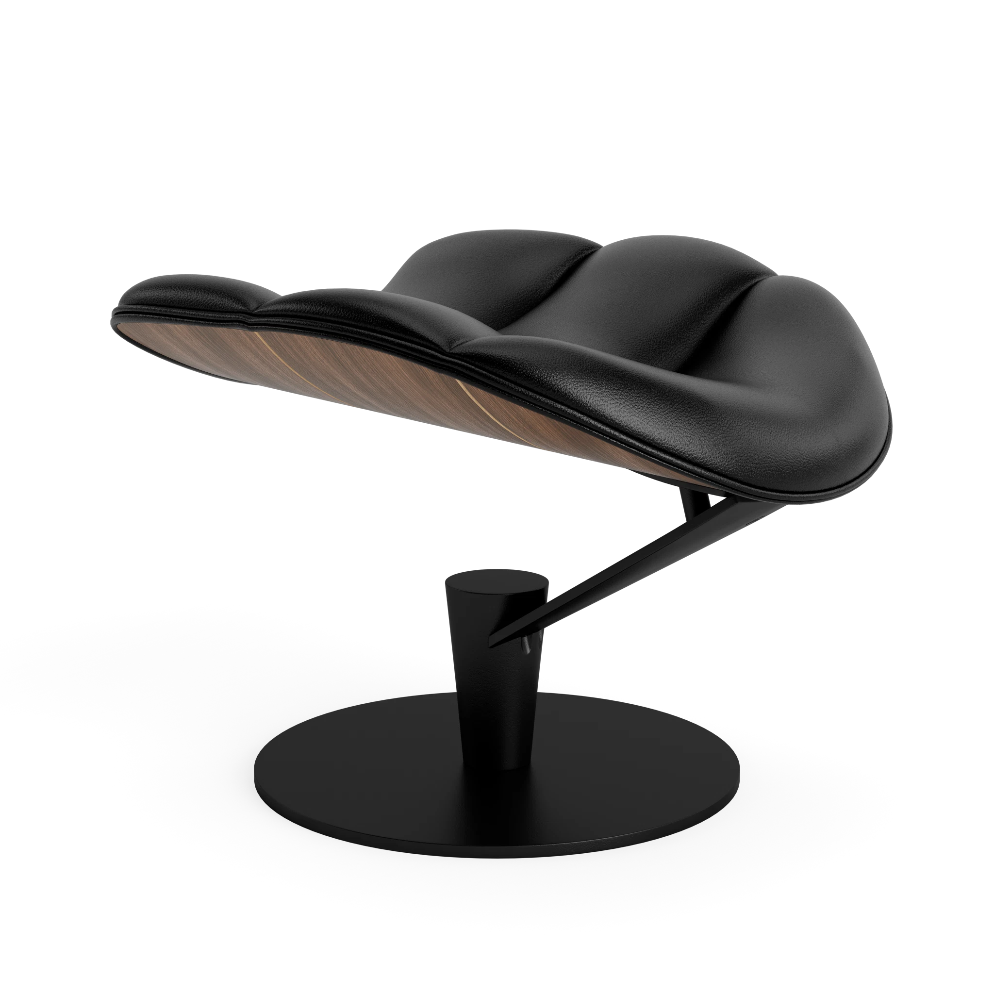Lobster Footstool - Front Upholstered in Semi-Aniline Black – Upholstered Lounge Chair by Bruunmunch