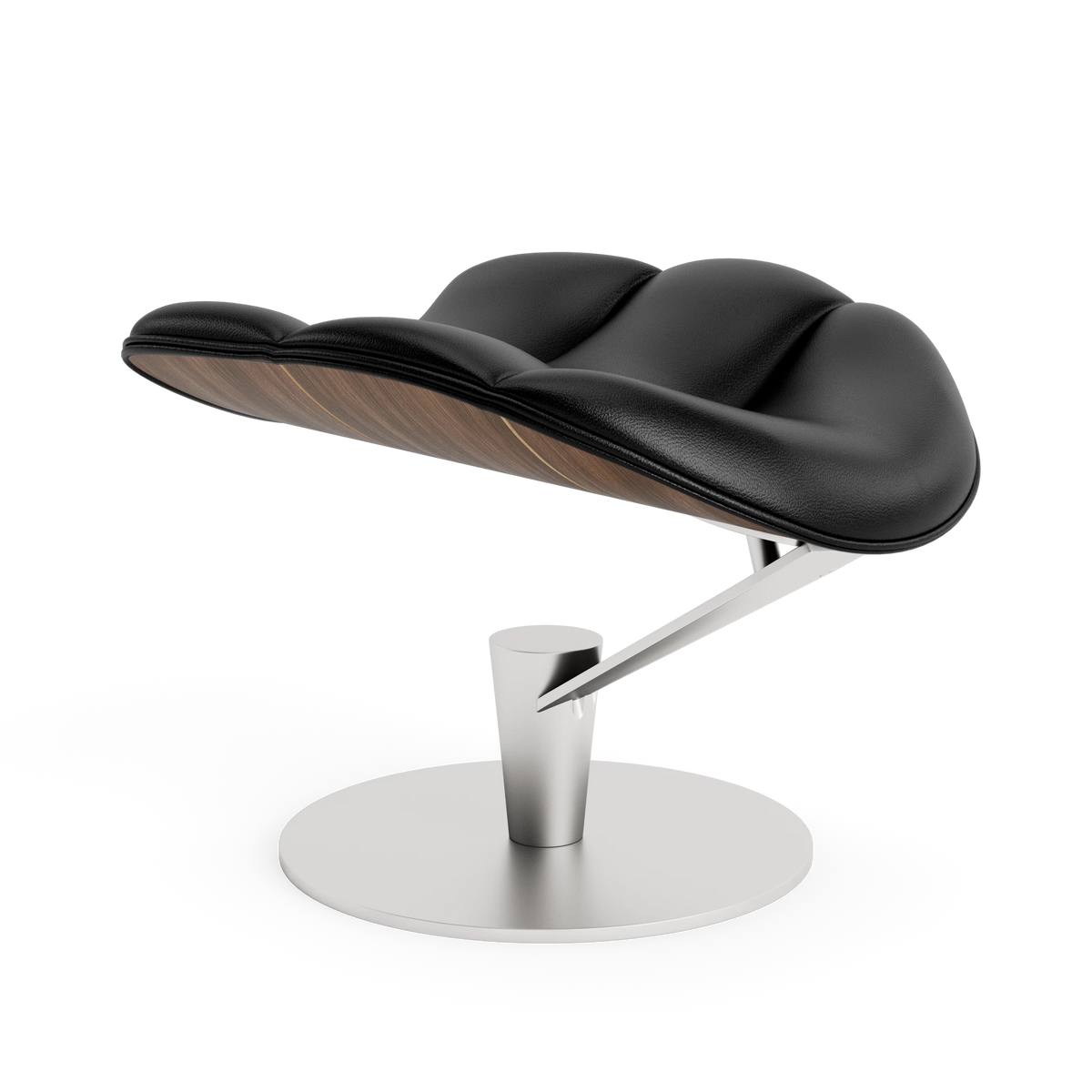 Lobster Footstool - Front Upholstered in Semi-Aniline Black – Upholstered Lounge Chair by Bruunmunch