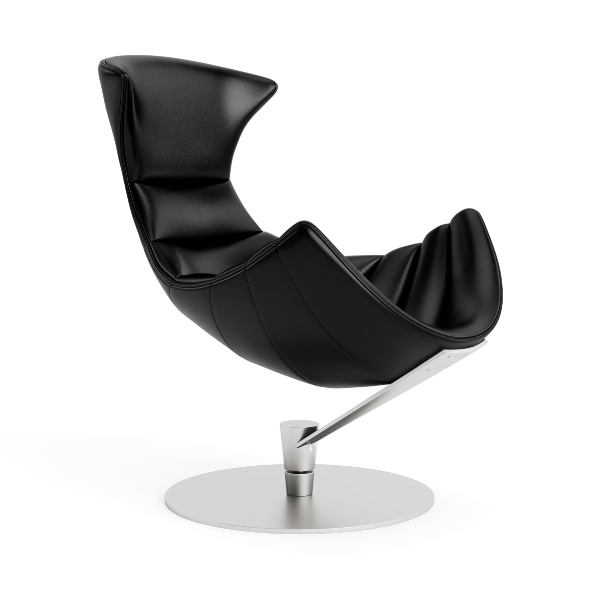 Lobster Chair - Fully Upholstered in Semi-Aniline Black – Upholstered Lounge Chair by Bruunmunch