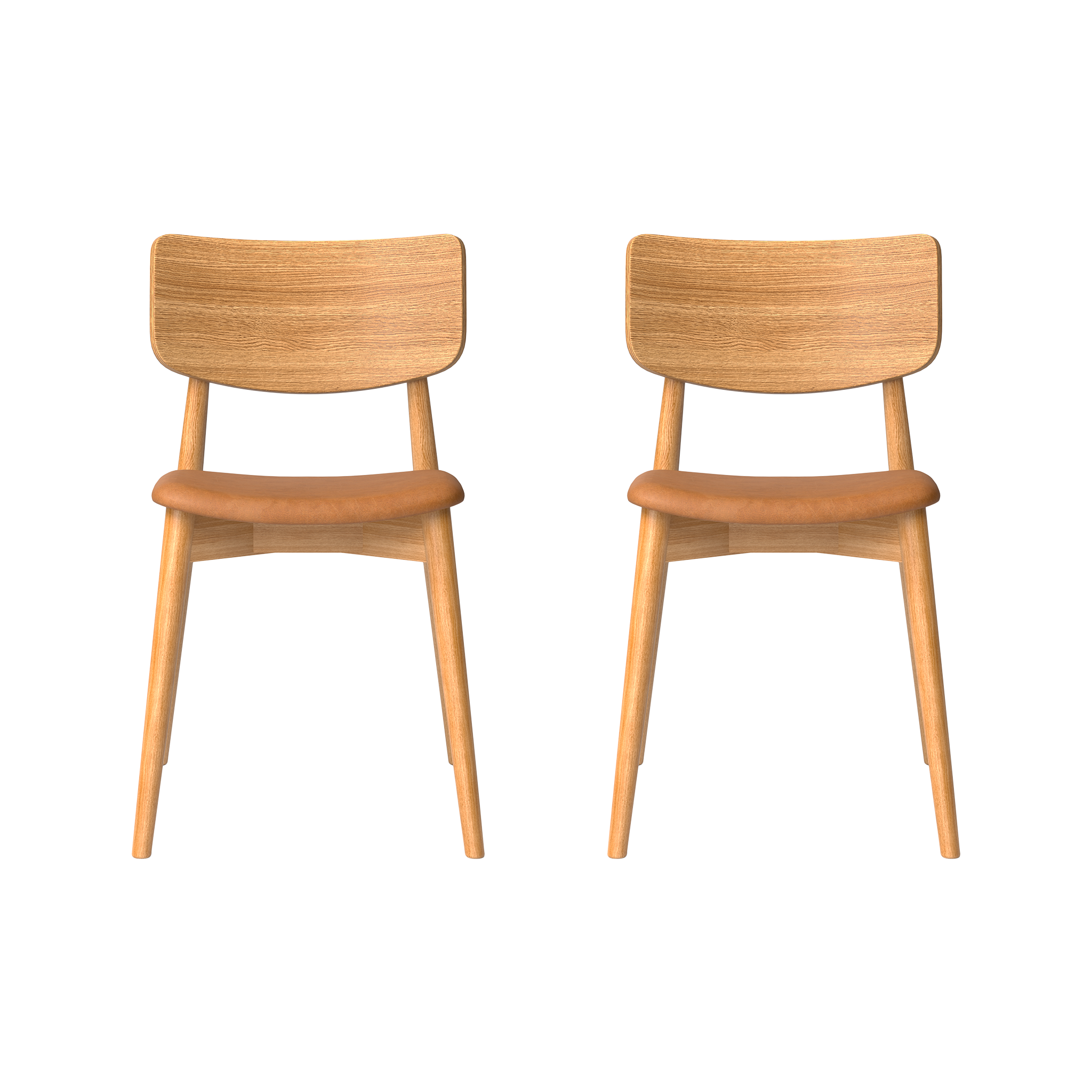 2 x Chiara Chair Oak, Natural Oil, Brandy FLP 2 x Chiara Chair Oak, Natural Oil, Brandy FLP Bruunmunch