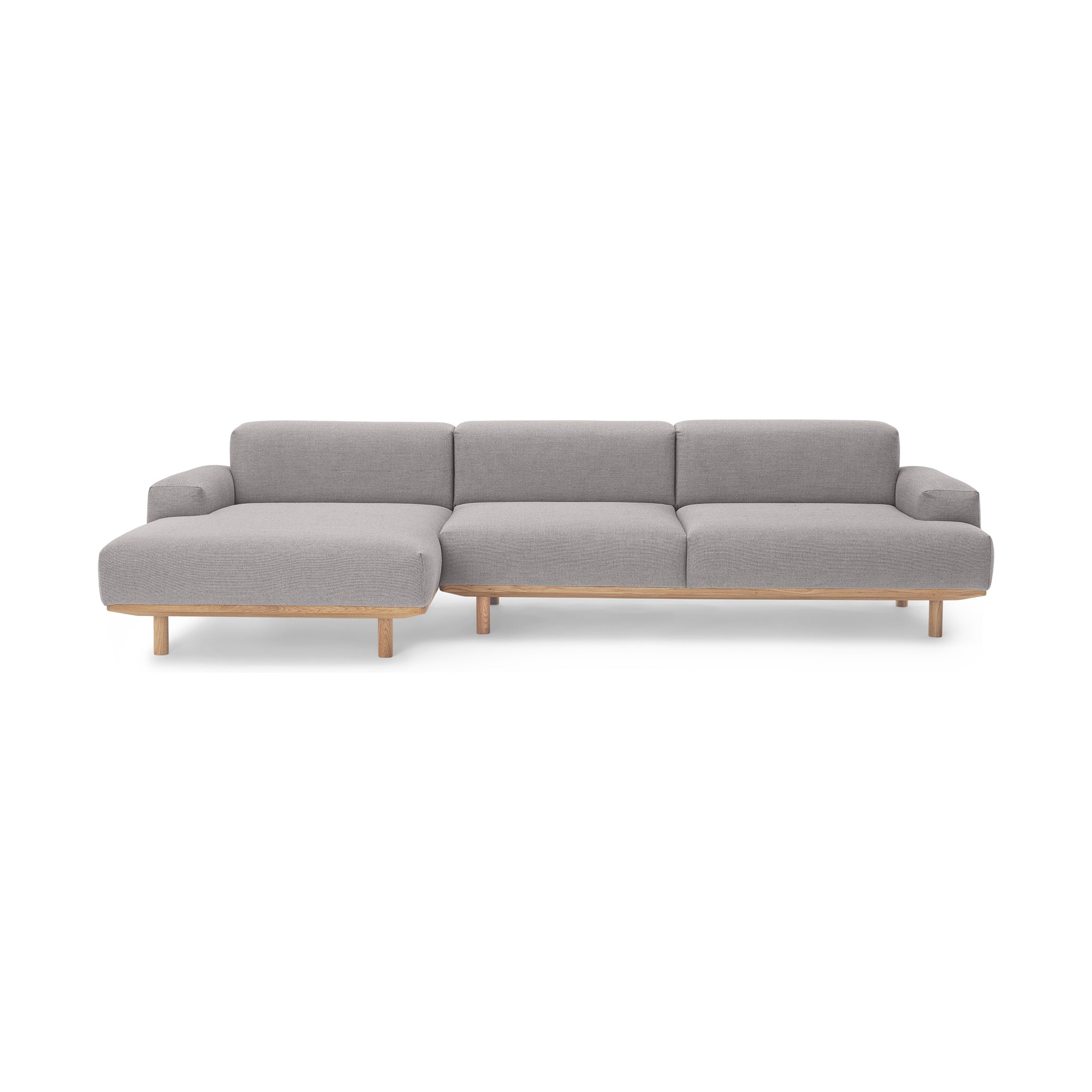 Reason Sofa Chaiselong Left / 2 Seater Right Upholstered in Kvadrat Re-Wool 108 a Danish design sofa by Bruunmunch