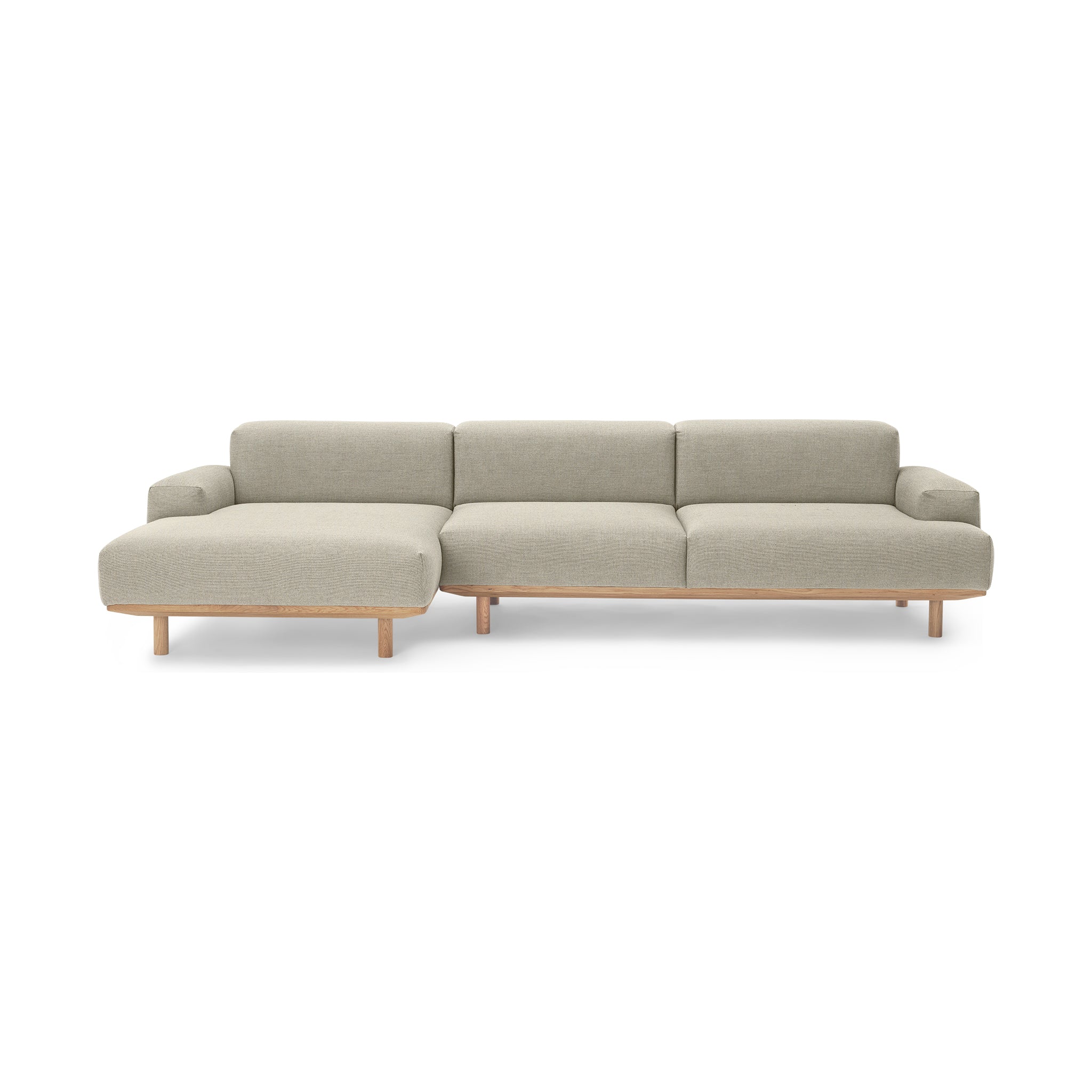Reason Sofa Chaiselong Left / 2 Seater Right Upholstered in Kvadrat Re-Wool 218 a Danish design sofa by Bruunmunch