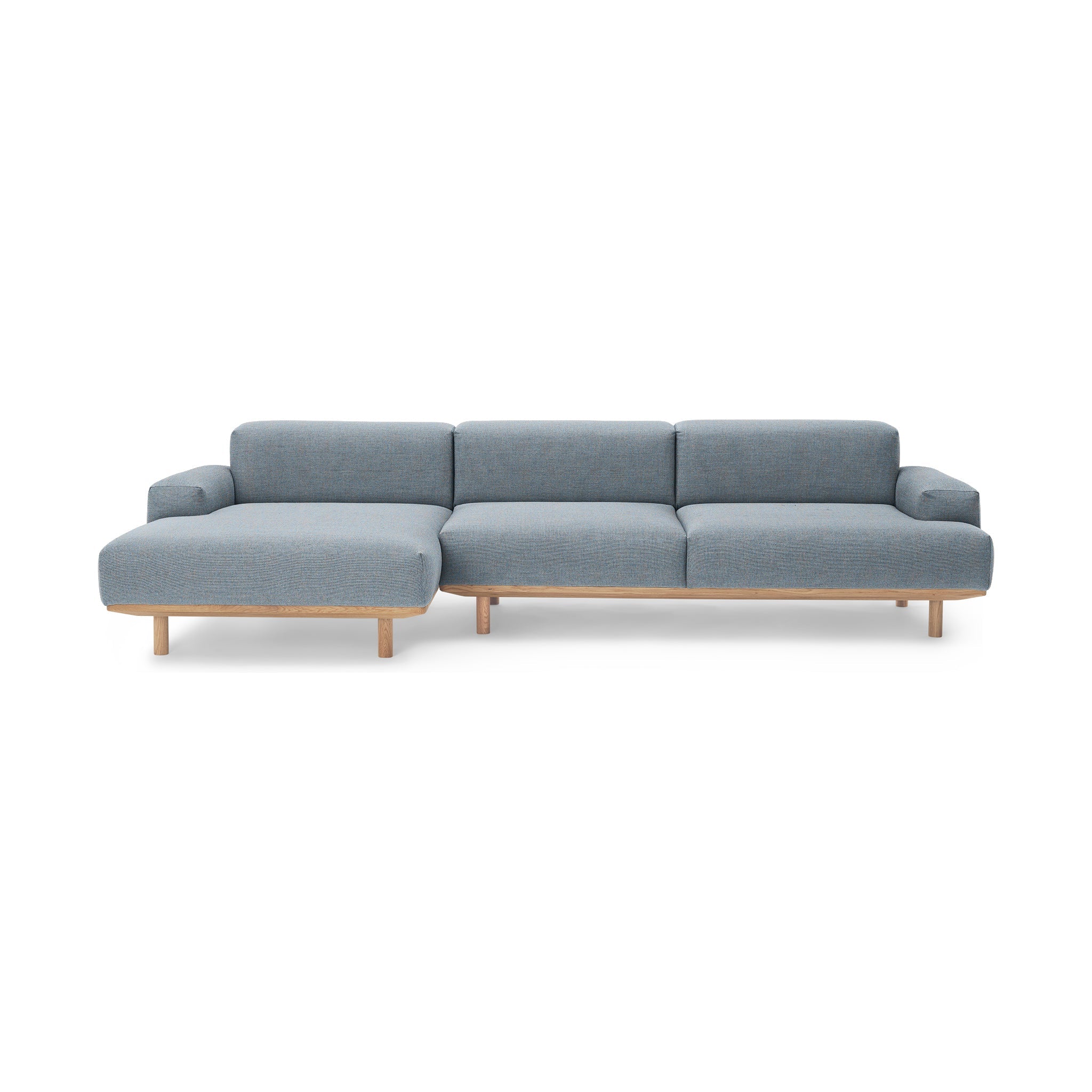 Reason Sofa Chaiselong Left / 2 Seater Right Upholstered in Kvadrat Re-Wool 718 a Danish design sofa by Bruunmunch