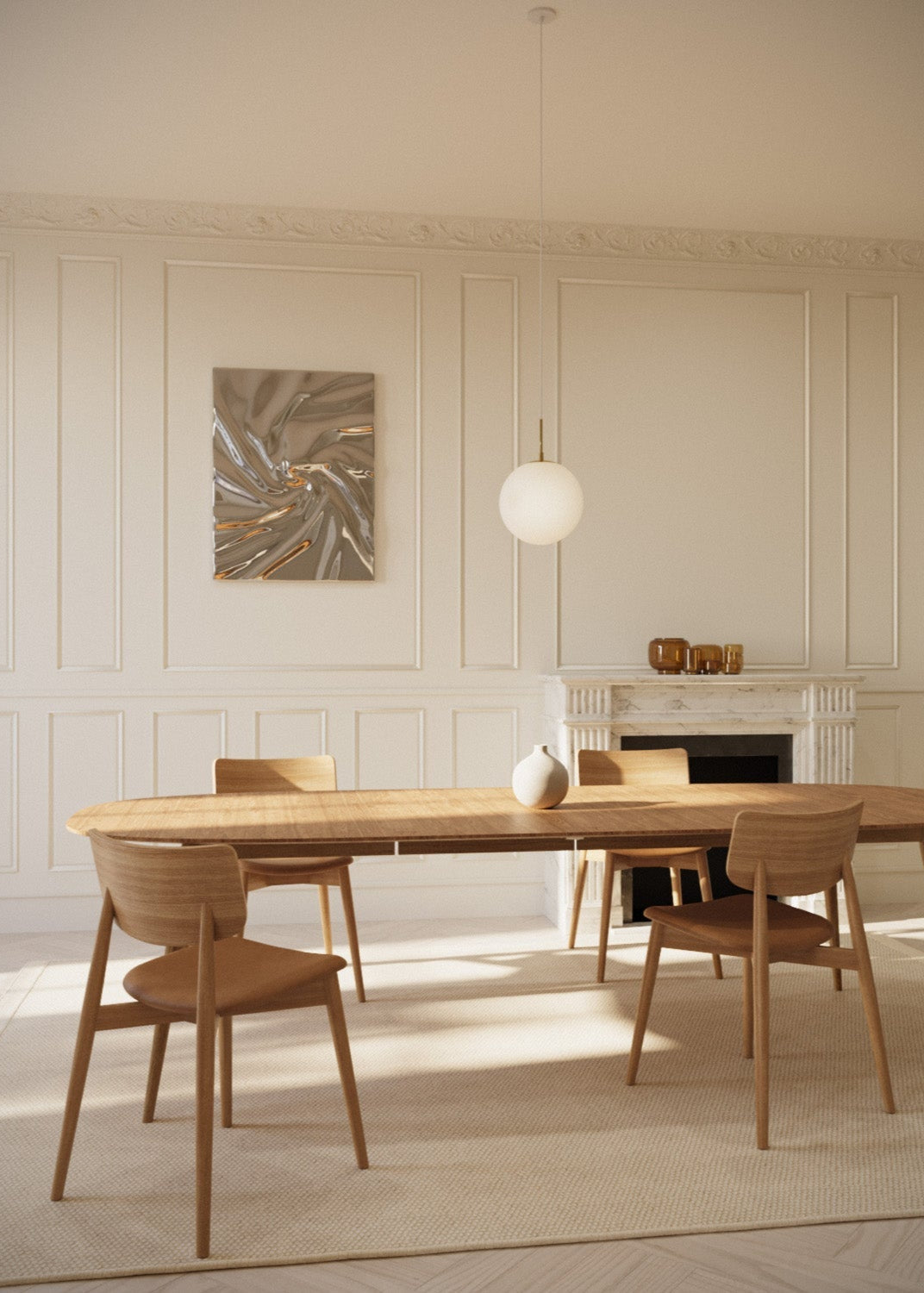 PLAYdinner Lamé – Extendable Dining Table - White Oiled Oak - Includes 2 Extension Plates PLAYdinner Lamé – Extendable Dining Table - White Oiled Oak - Includes 2 Extension Plates Bruunmunch