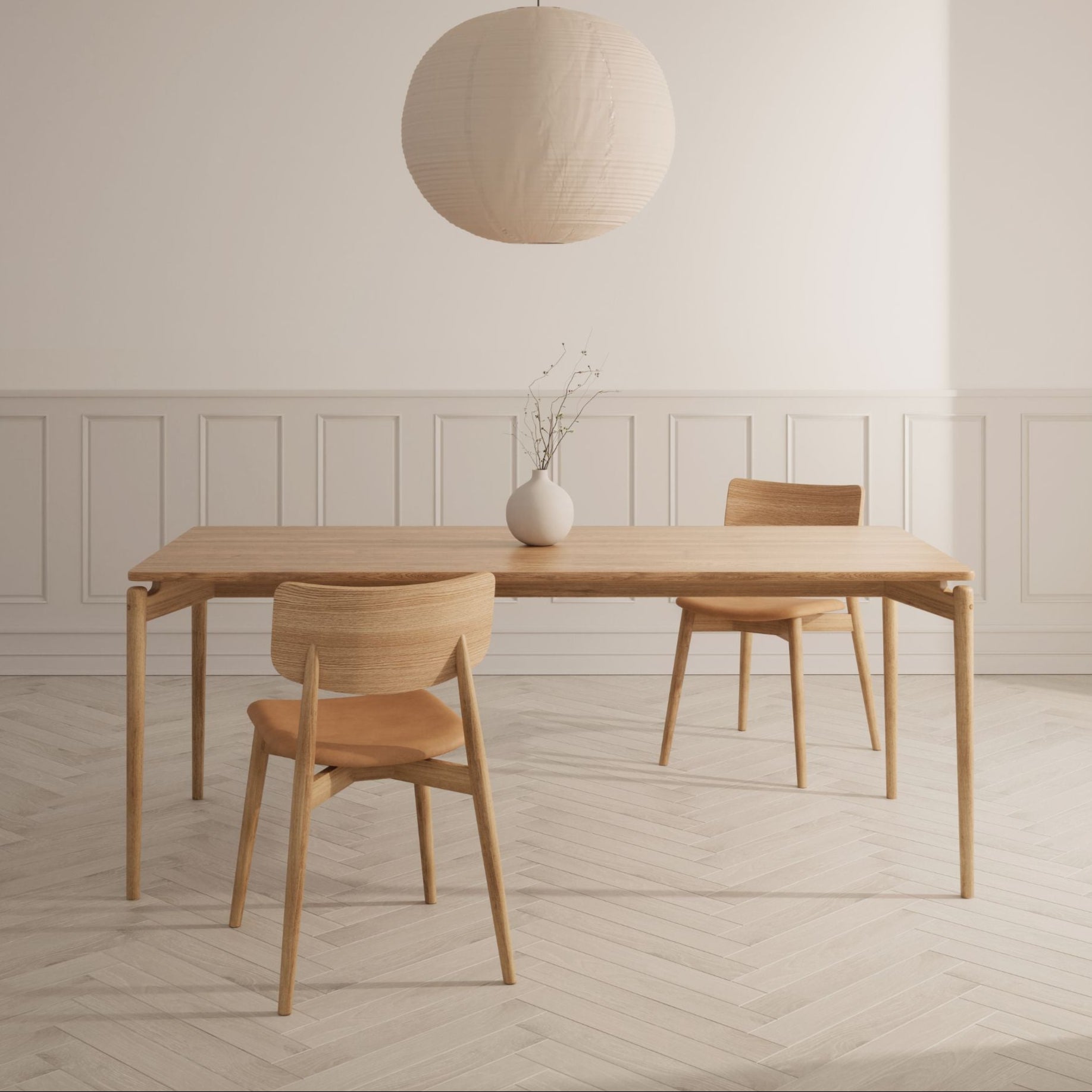 Chiara Chair – Natural Oiled Oak with Davos Aniline Leather Seat in Brandy Chiara Chair – Natural Oiled Oak with Davos Aniline Leather Seat in Brandy Bruunmunch