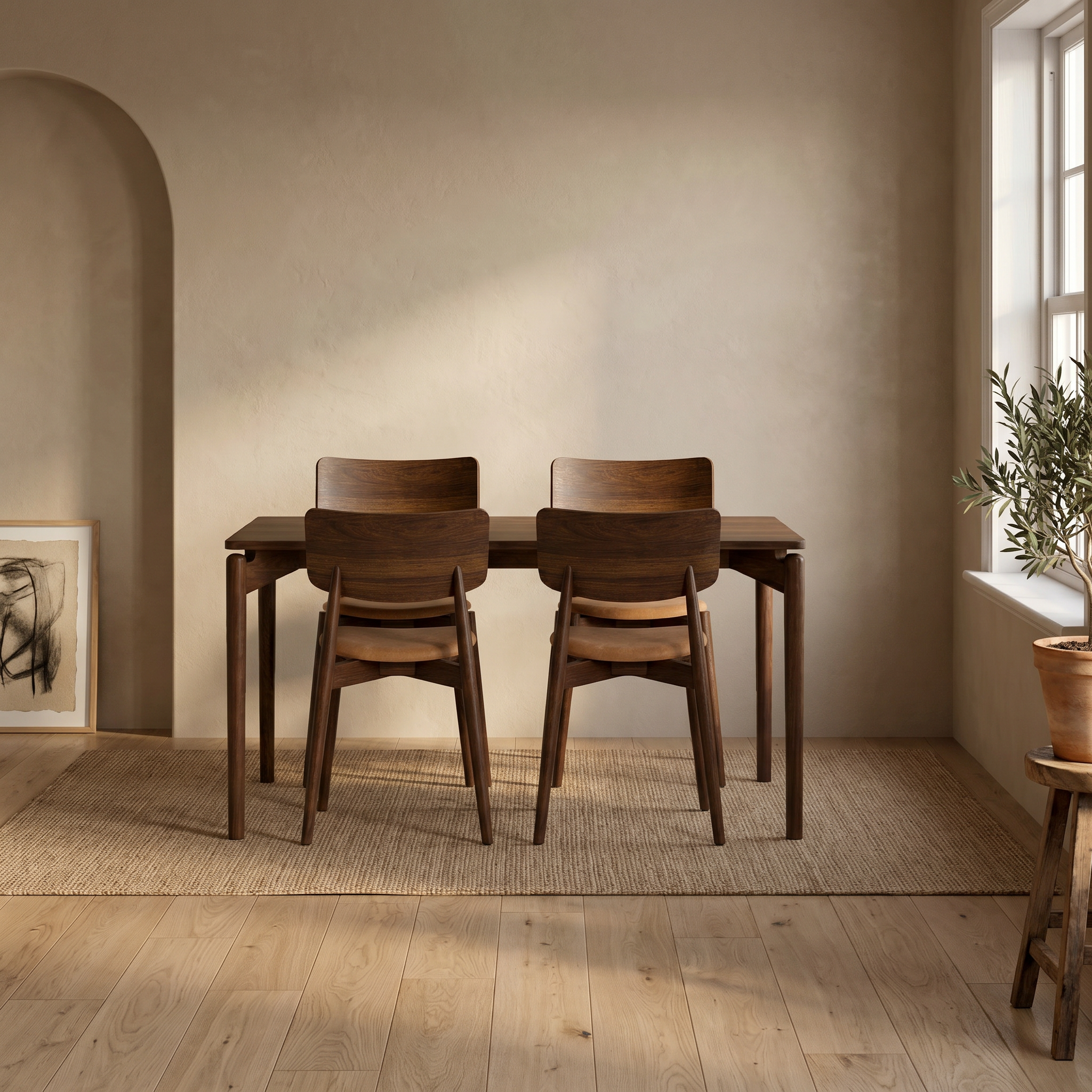dining table in smoked oak home
