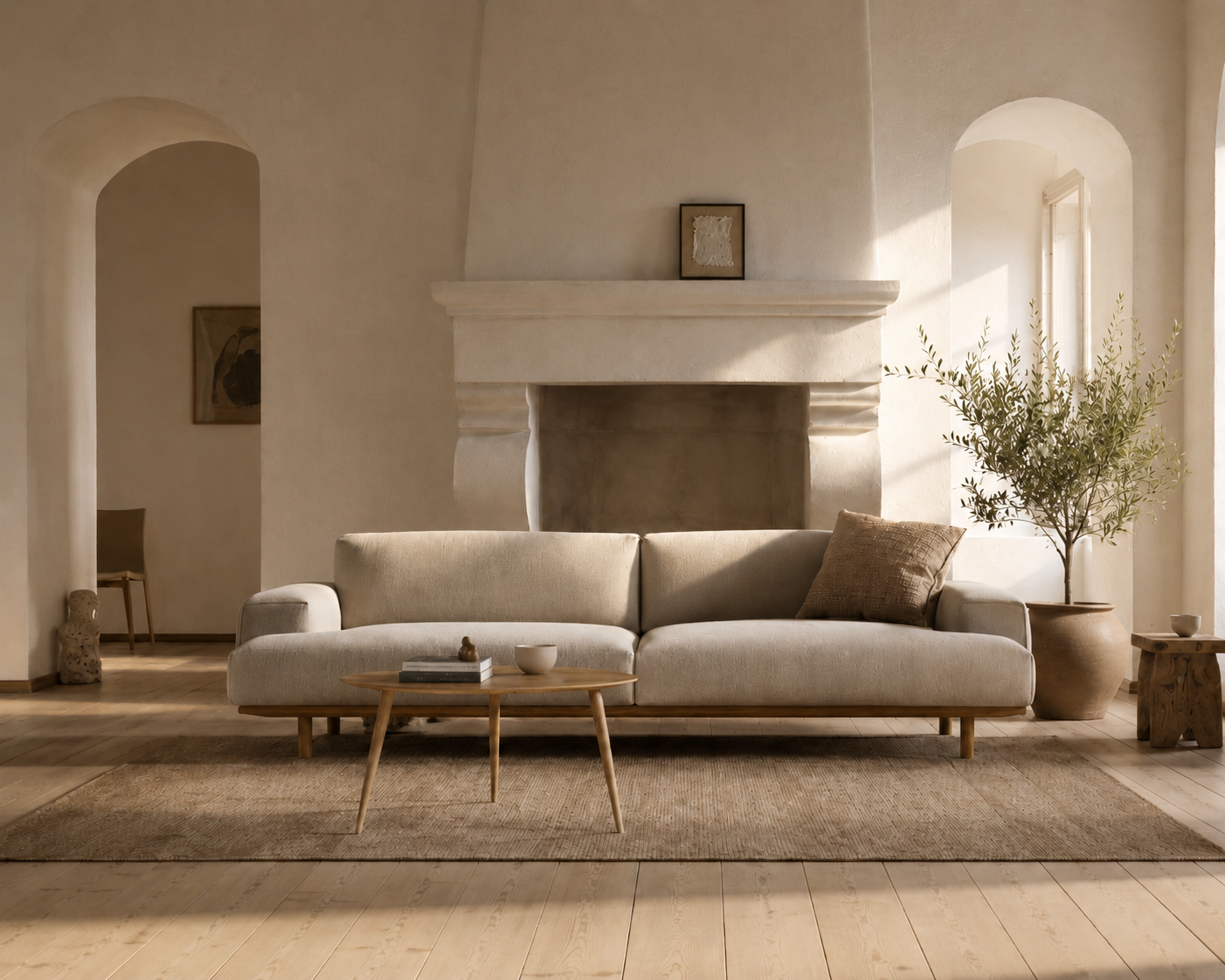 reason sofa in modern danish home in fabric from kvadrat