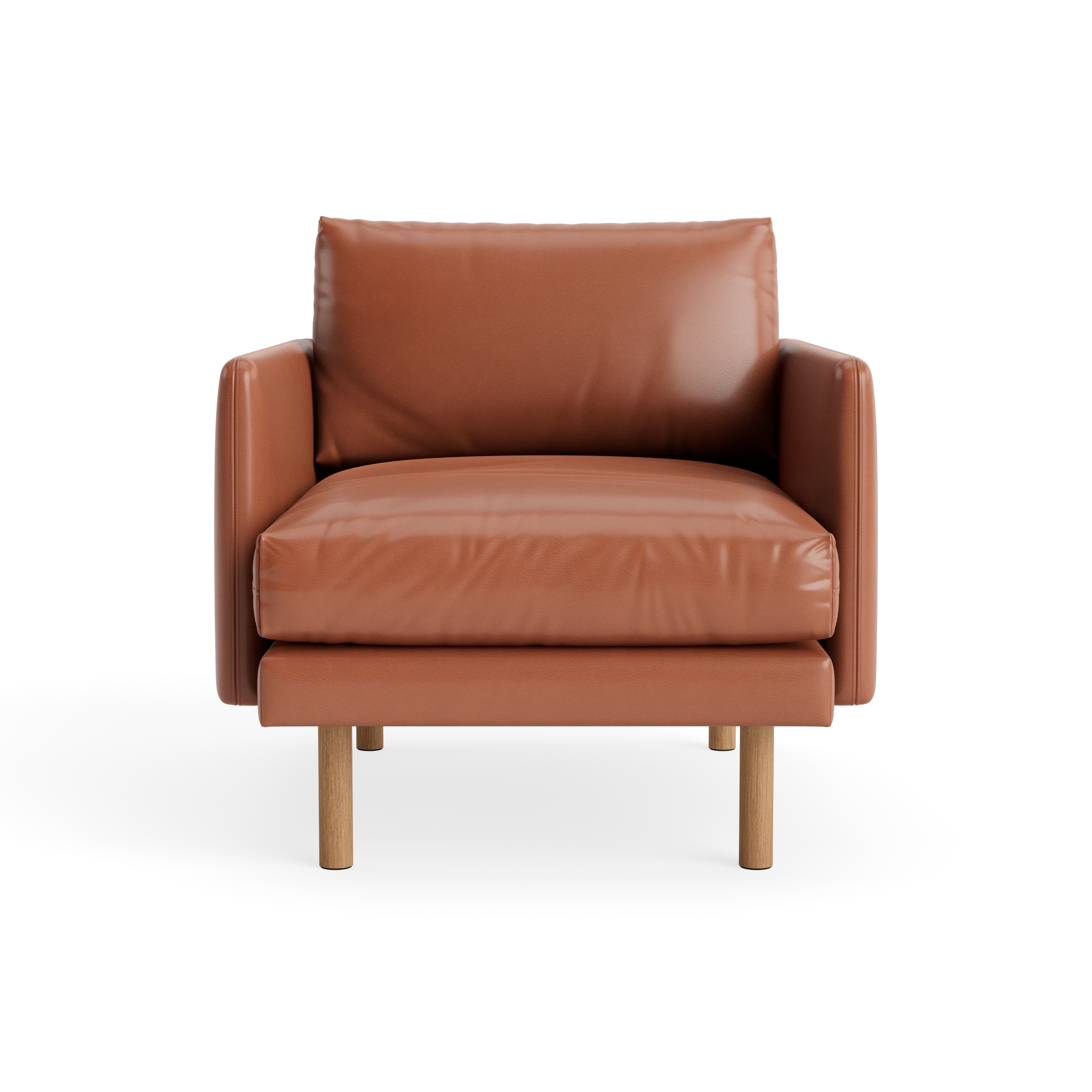 Emo Armchair in Semi-Aniline Cognac – Upholstered Sofa by Bruunmunch