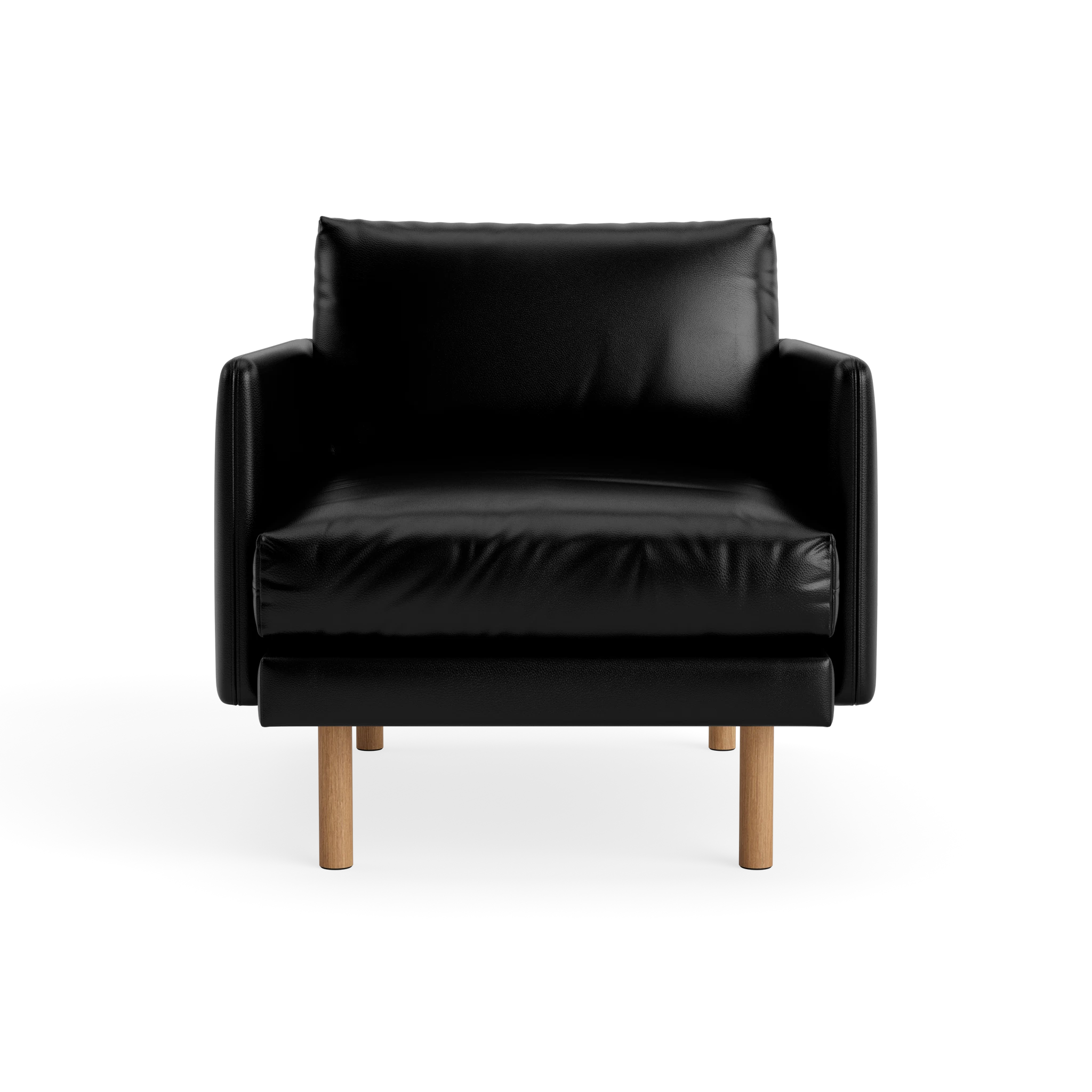 Emo Armchair in Semi-Aniline Black – Upholstered Sofa by Bruunmunch