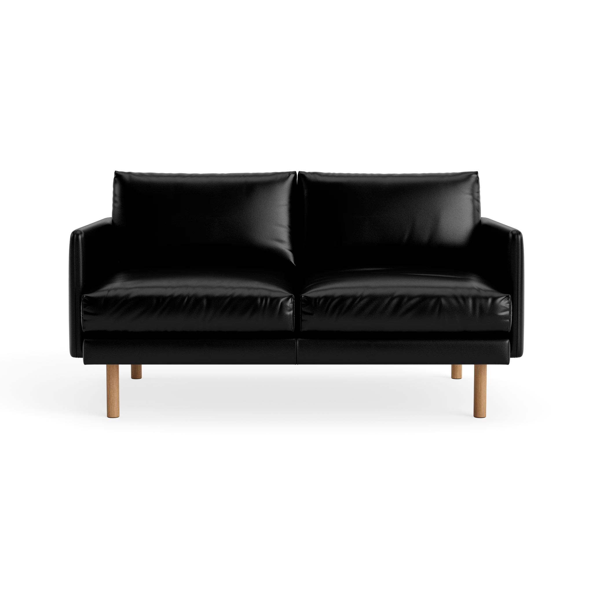 Emo 2 Seater in Semi-Aniline Black – Upholstered Sofa by Bruunmunch