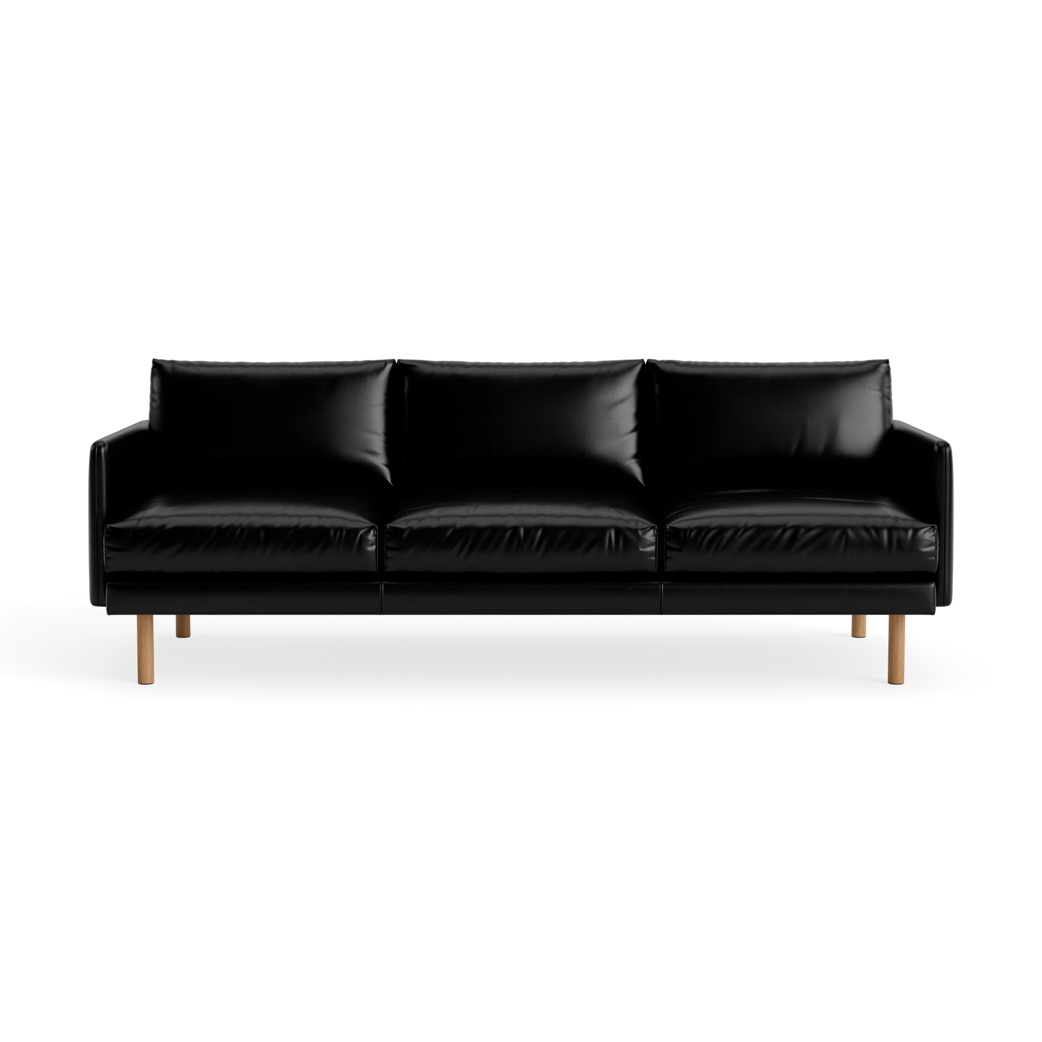 Emo 3 Seater in Semi-Aniline Black – Upholstered Sofa by Bruunmunch