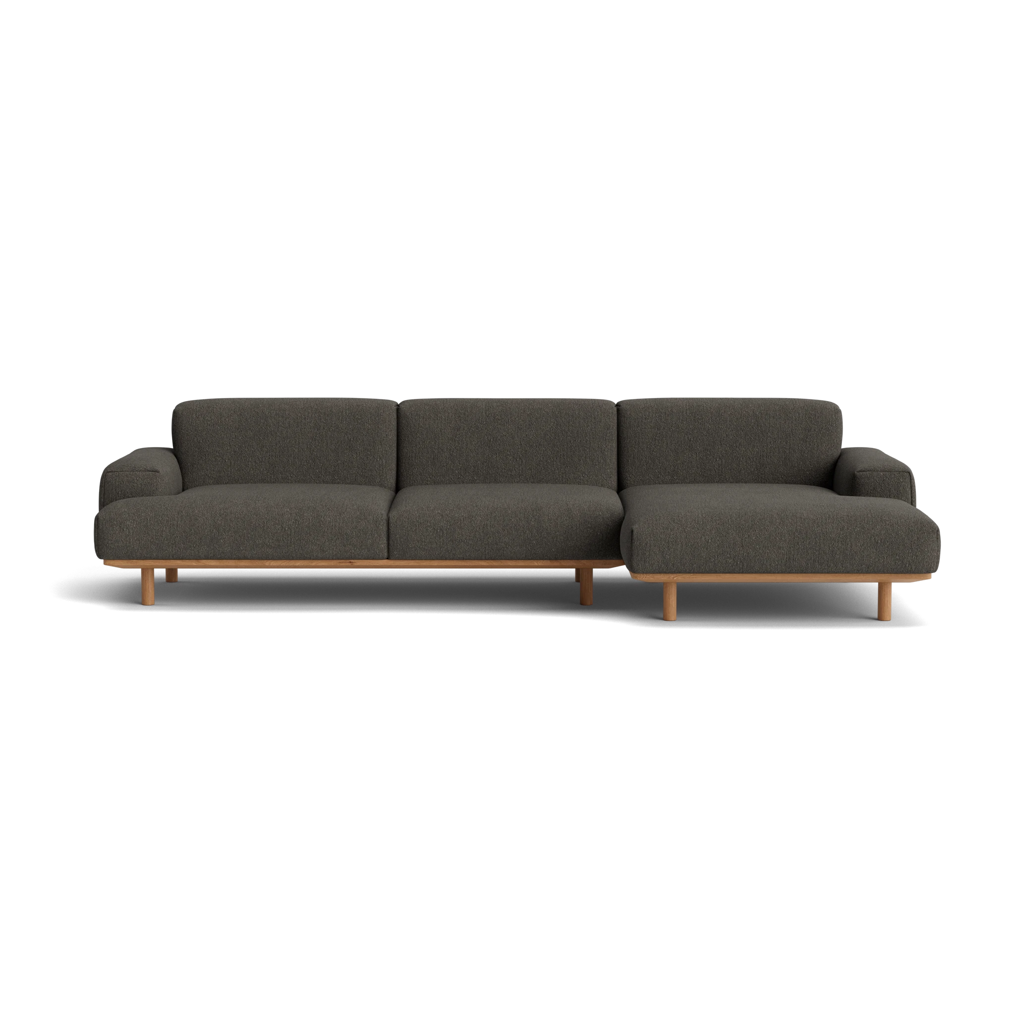 Reason 2 Seater / Chaiselong in Crush Bouclé 040 – Sofa with Solid Wood frame by Bruunmunch