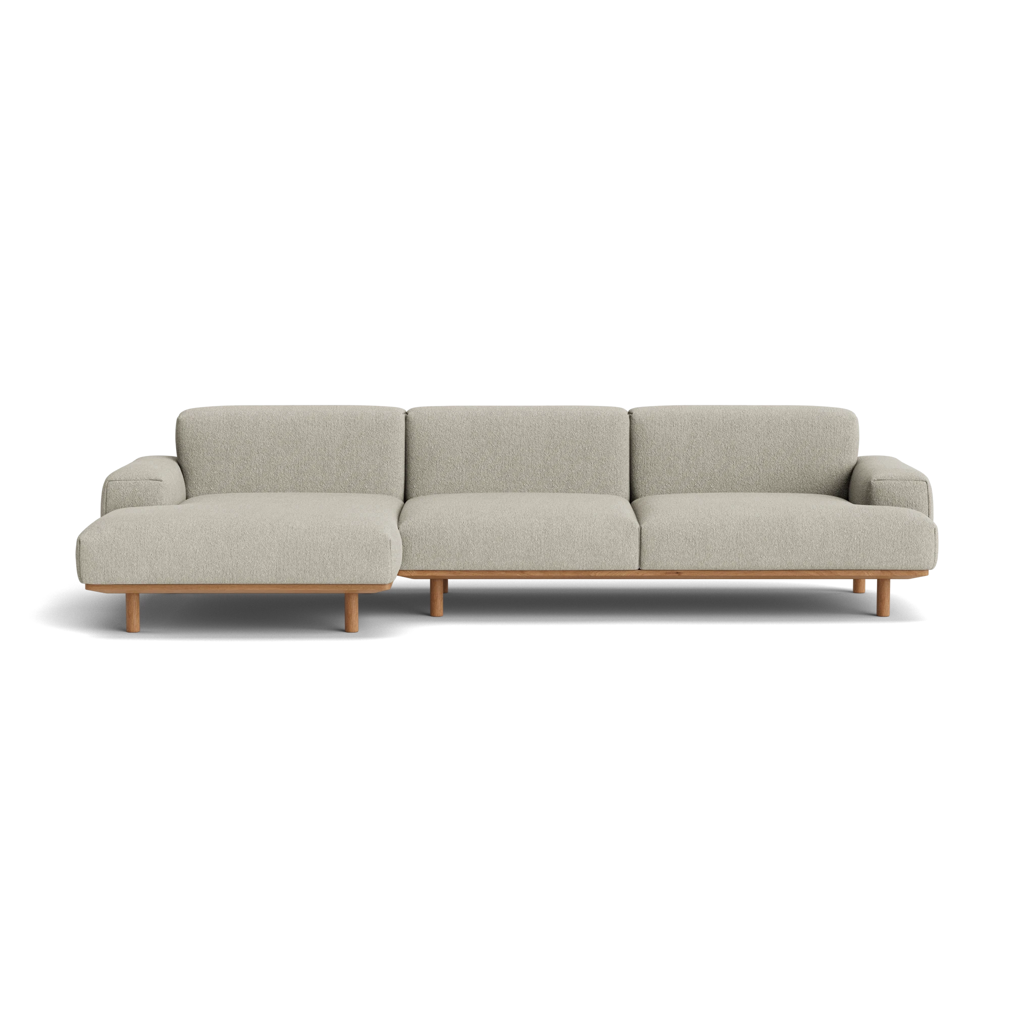 Reason 2 Seater / Chaiselong in Crush Bouclé 050 – Sofa with Solid Wood frame by Bruunmunch