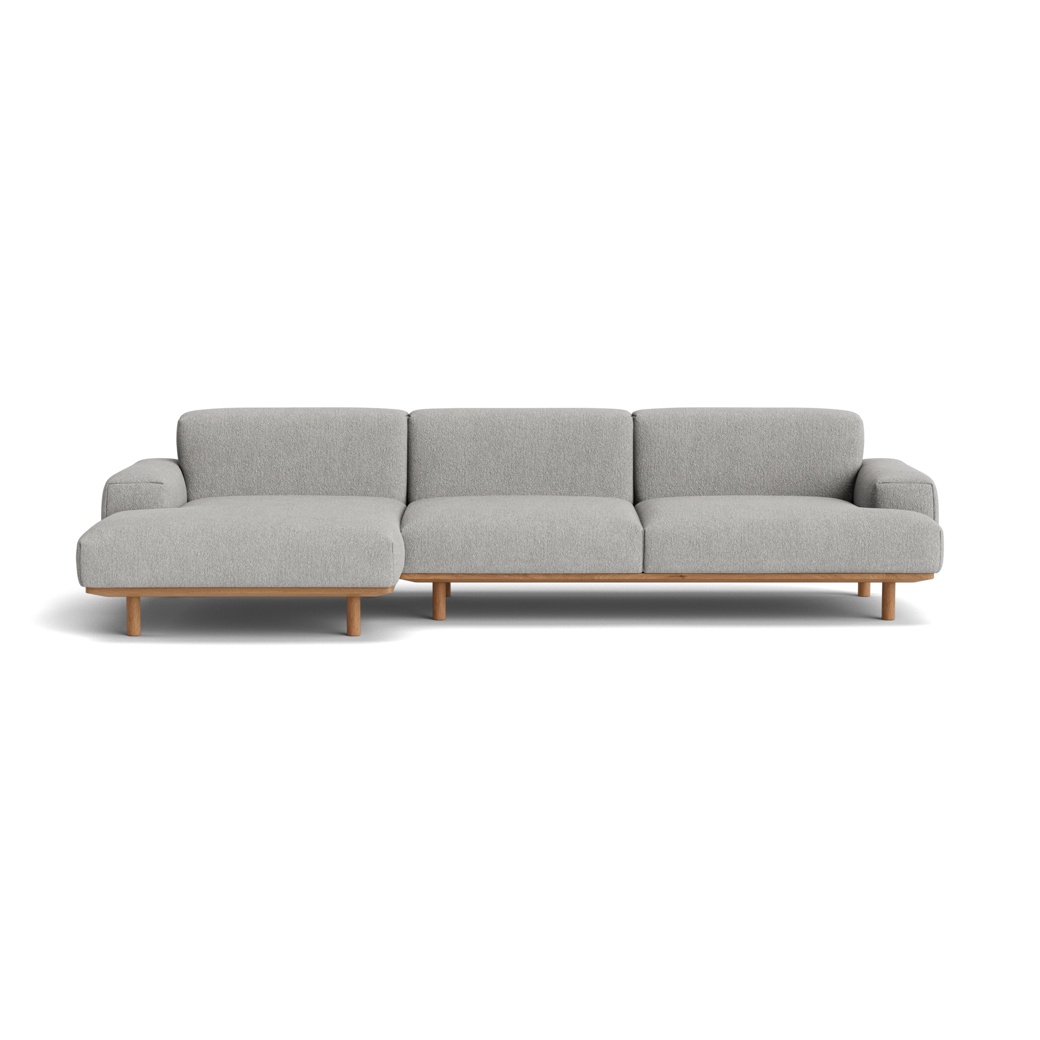 Reason 2 Seater / Chaiselong in Crush Bouclé 070 – Sofa with Solid Wood frame by Bruunmunch