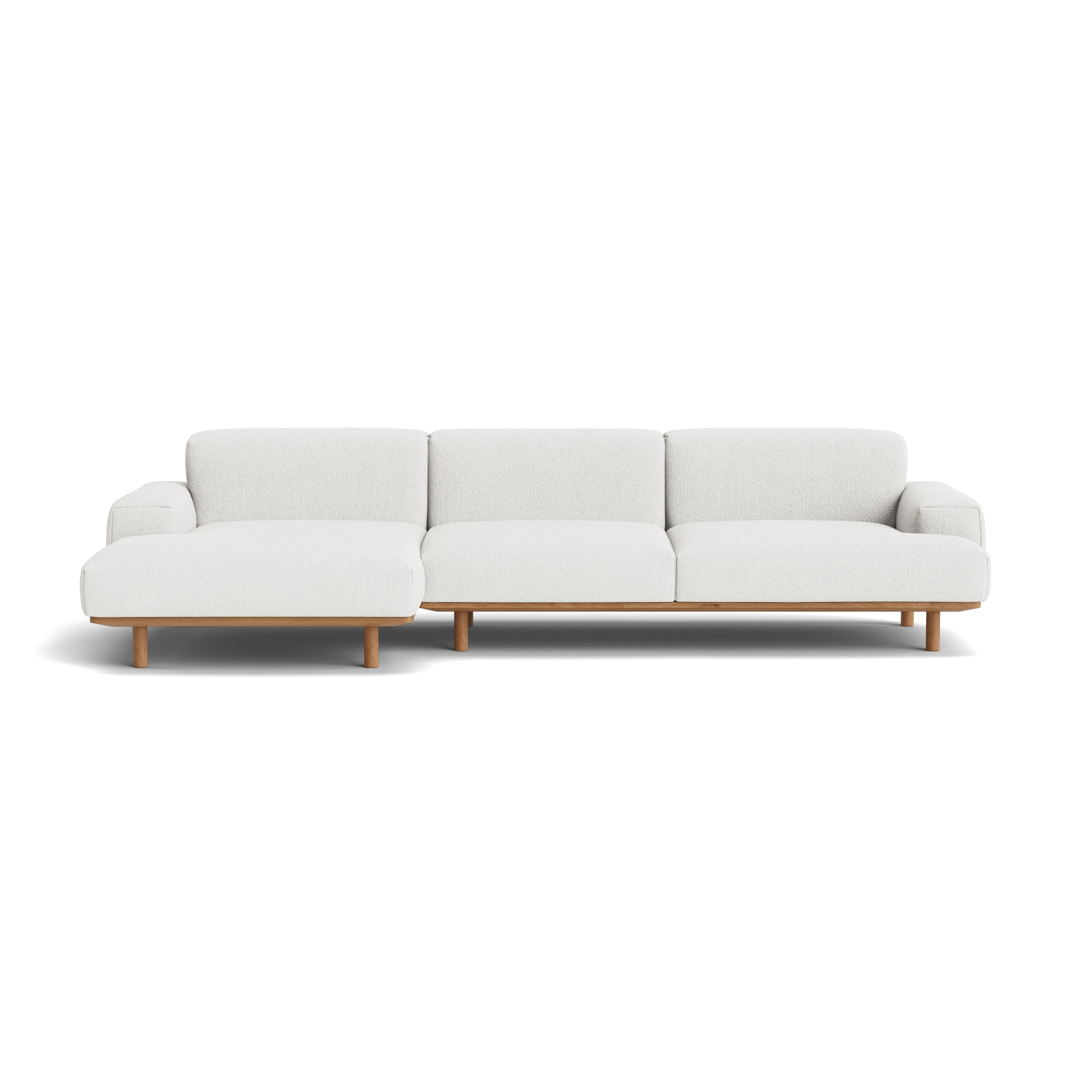 Reason 2 Seater / Chaiselong in Crush Bouclé 090 – Sofa with Solid Wood frame by Bruunmunch