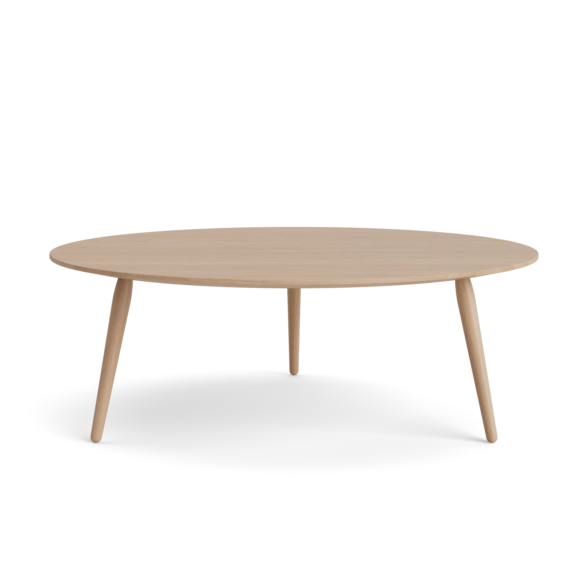 PLAYround Ø90 in Oak White oil – Solid Wood Coffee Table by Bruunmunch