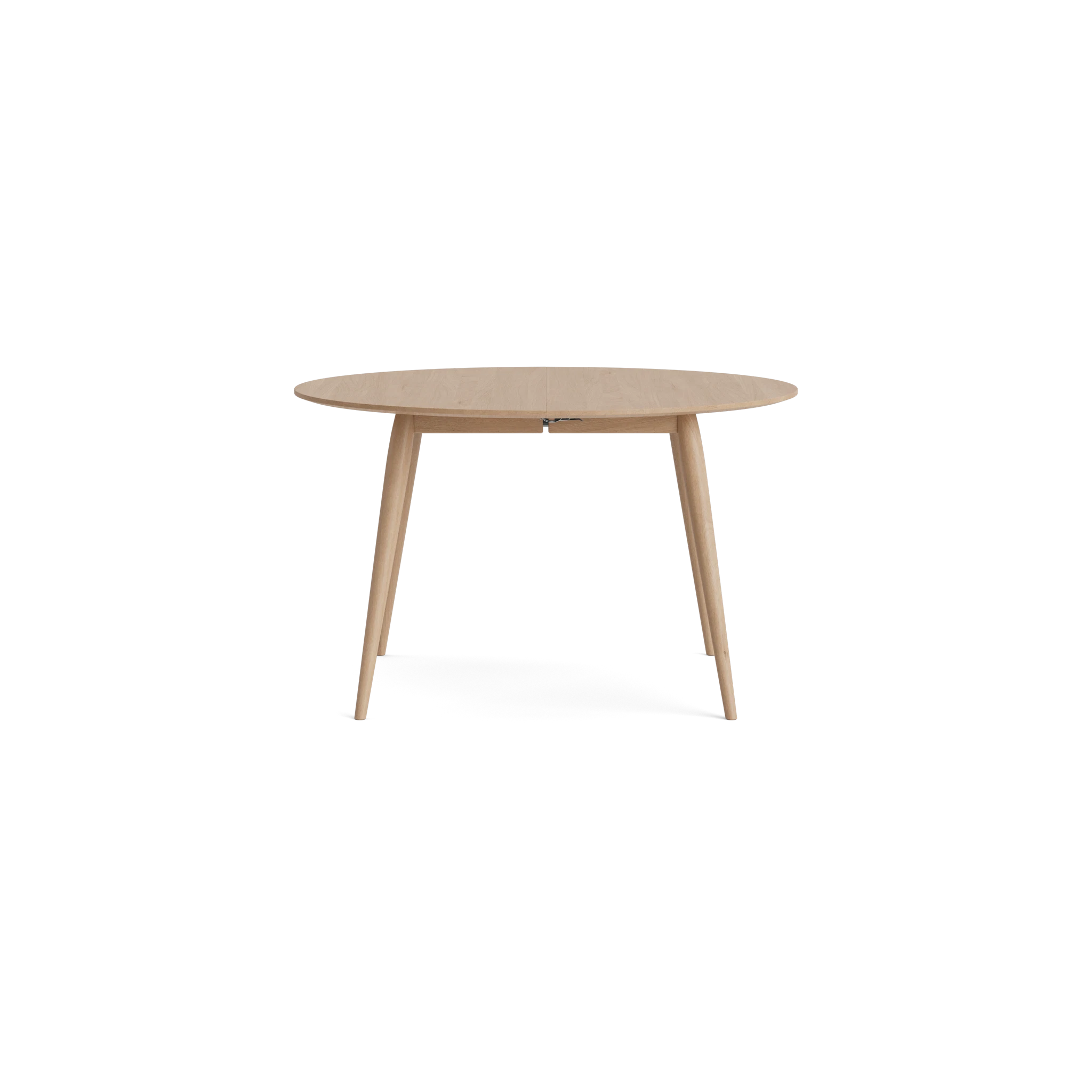 PLAYdinner Round Ø120 Extendable Dining Table in Oak White oil – Solid wood dining table by Bruunmunch