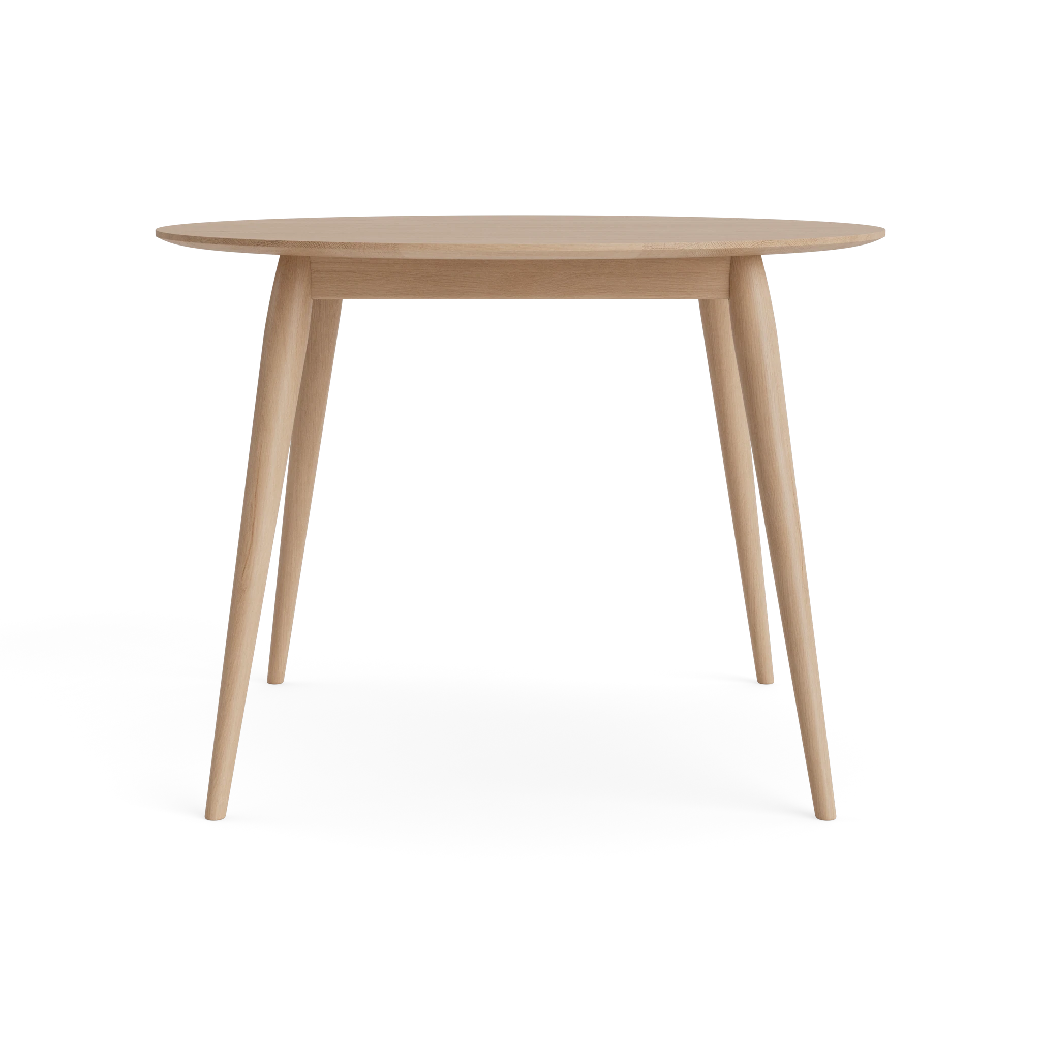 PLAYdinner Round Ø100 & Ø120 Dining Table in Oak White oil – Solid wood dining table by Bruunmunch
