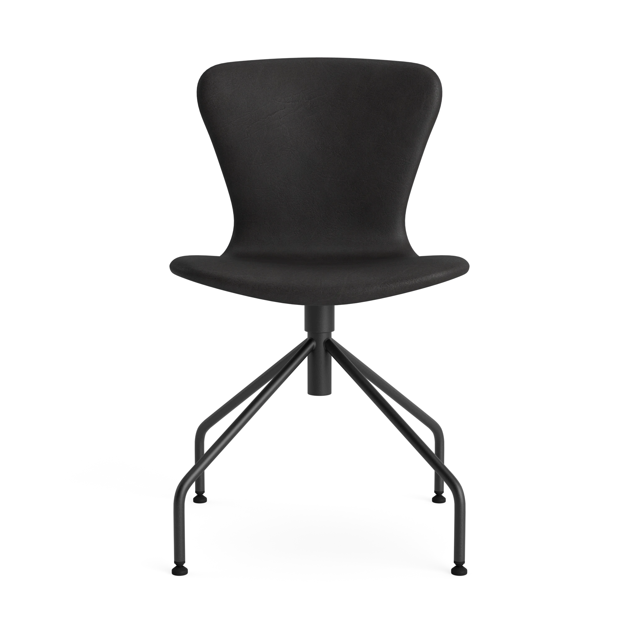 PLAY Chair Swing in Davos Leather Black – dining chair by Bruunmunch