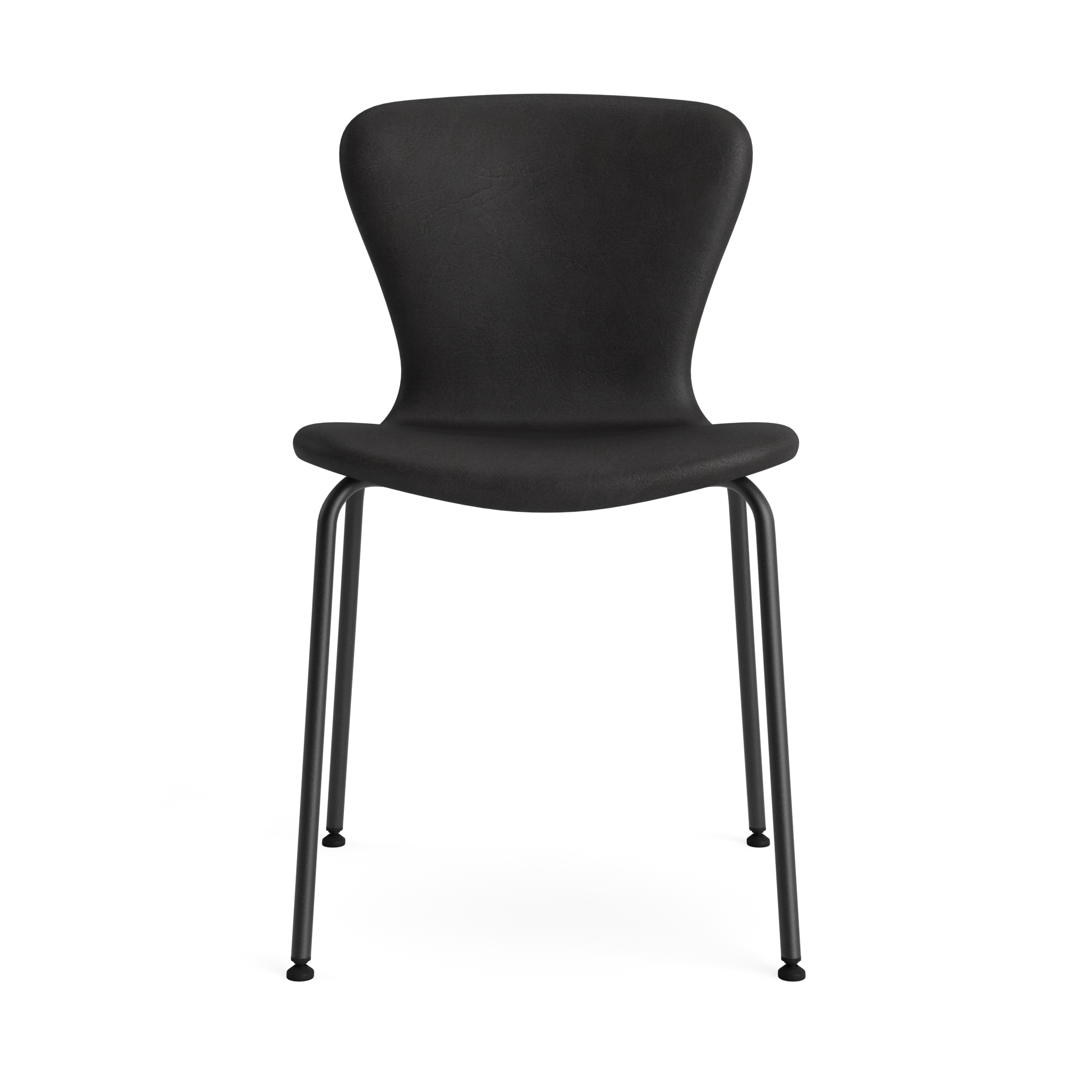 PLAY Chair Tube in Davos Leather Black – Upholstered dining chair by Bruunmunch