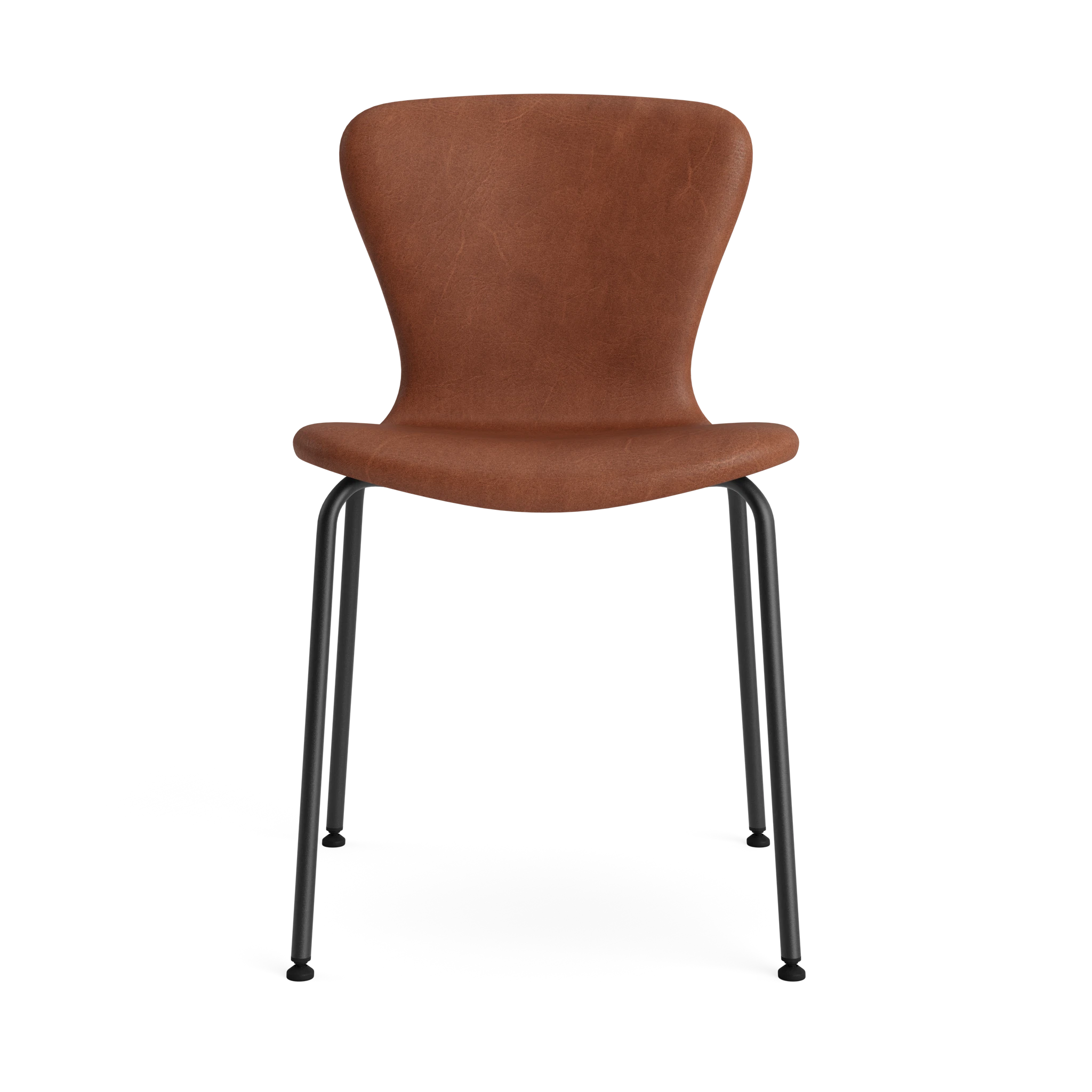 PLAY Chair Tube in Davos Leather Brown – Upholstered dining chair by Bruunmunch
