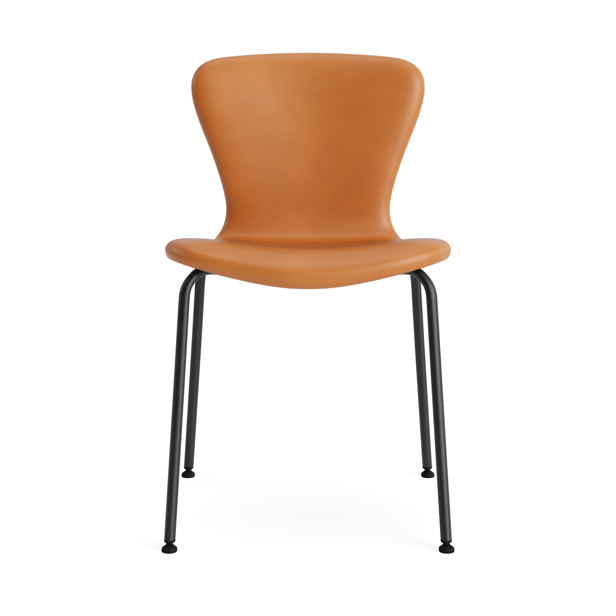PLAY Chair Tube in Basic Leather Cognac – Upholstered dining chair by Bruunmunch