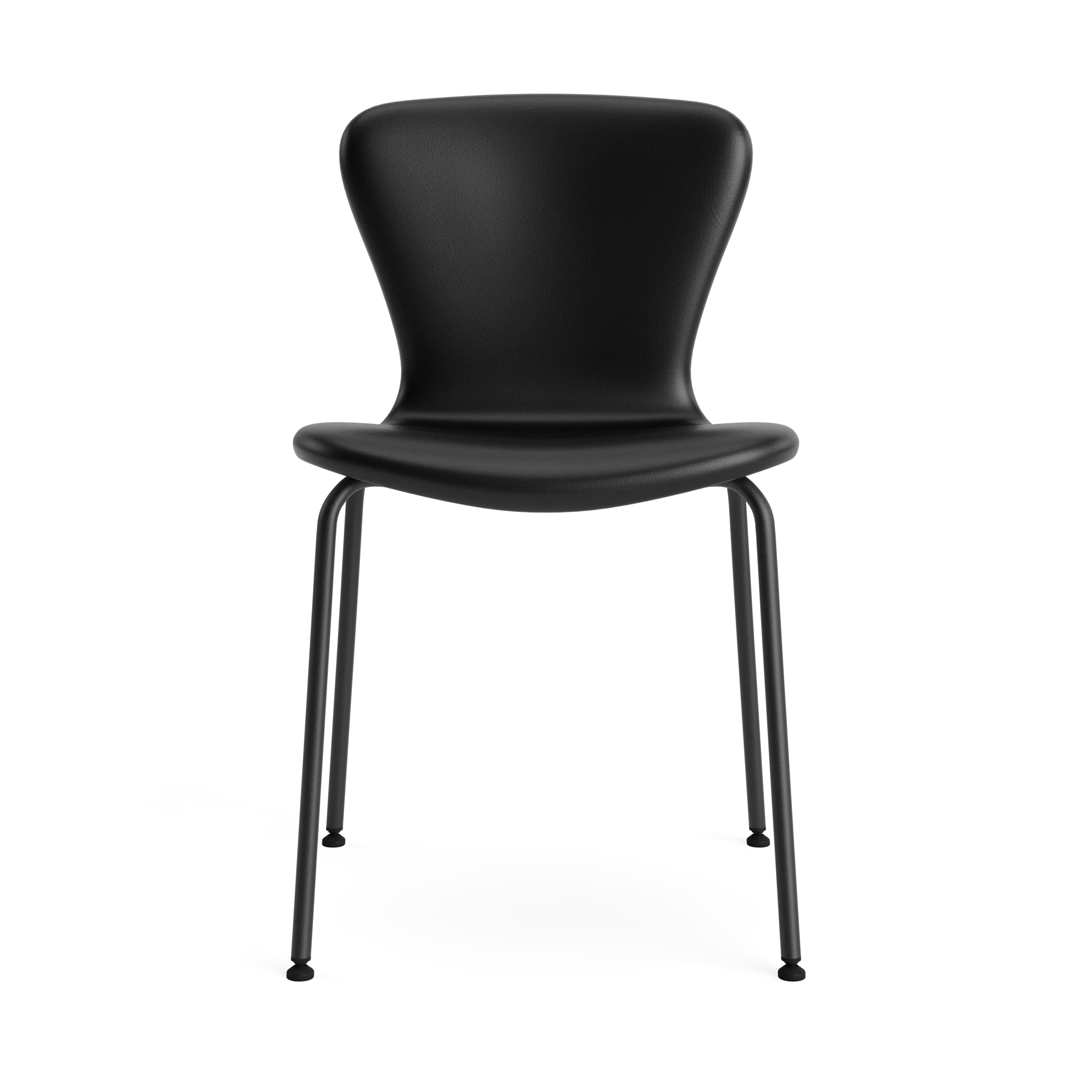 PLAY Chair Tube in Basic Leather Black – Upholstered dining chair by Bruunmunch