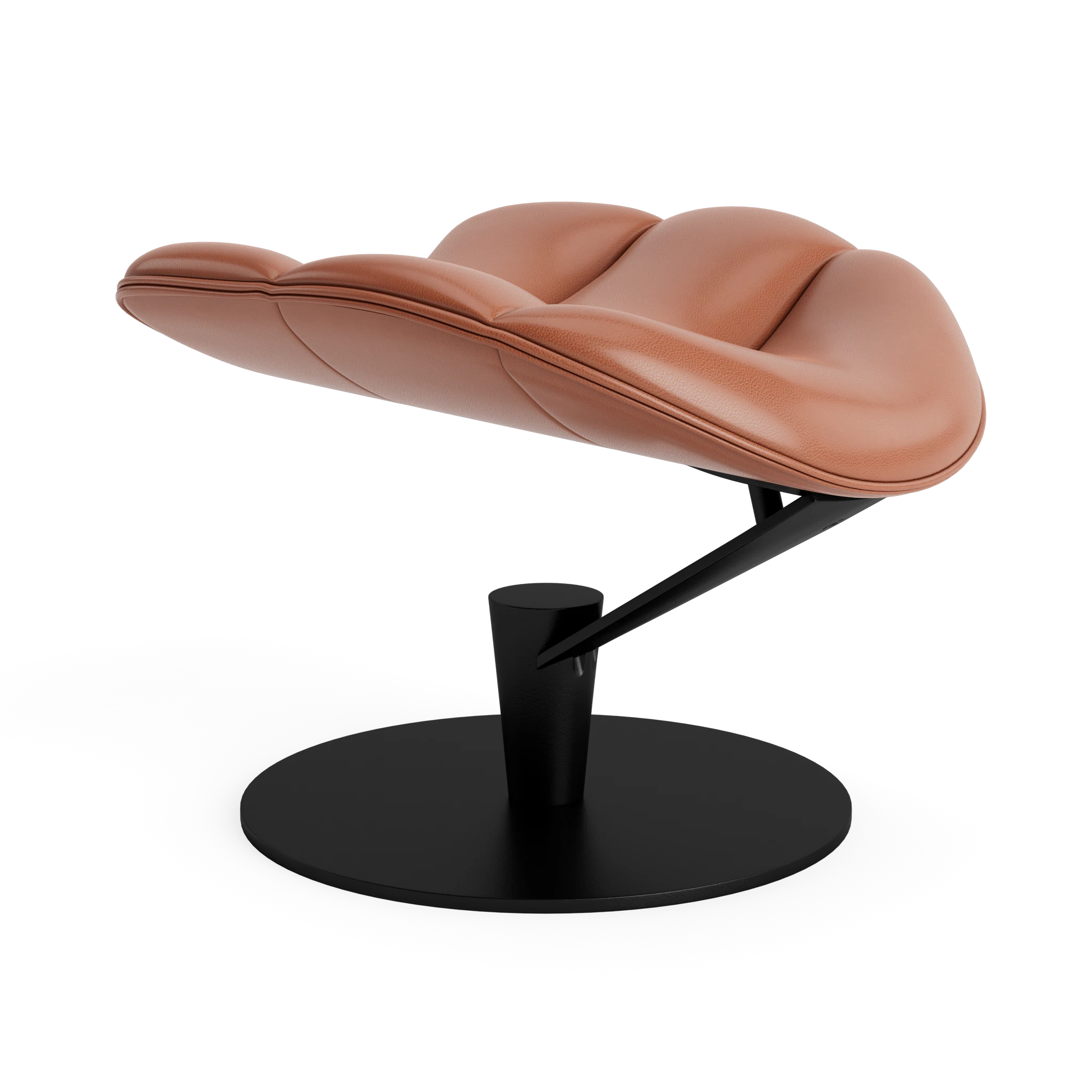 Lobster Footstool - Fully Upholstered in Semi-Aniline Cognac – Upholstered Lounge Chair by Bruunmunch