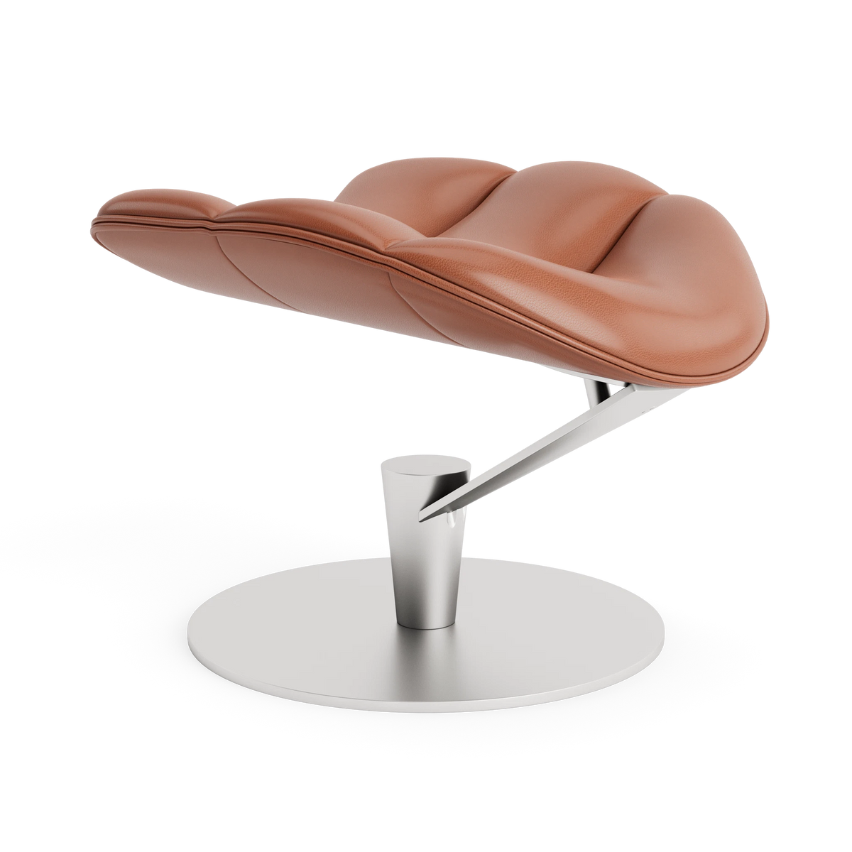 Lobster Footstool - Fully Upholstered in Semi-Aniline Cognac – Upholstered Lounge Chair by Bruunmunch