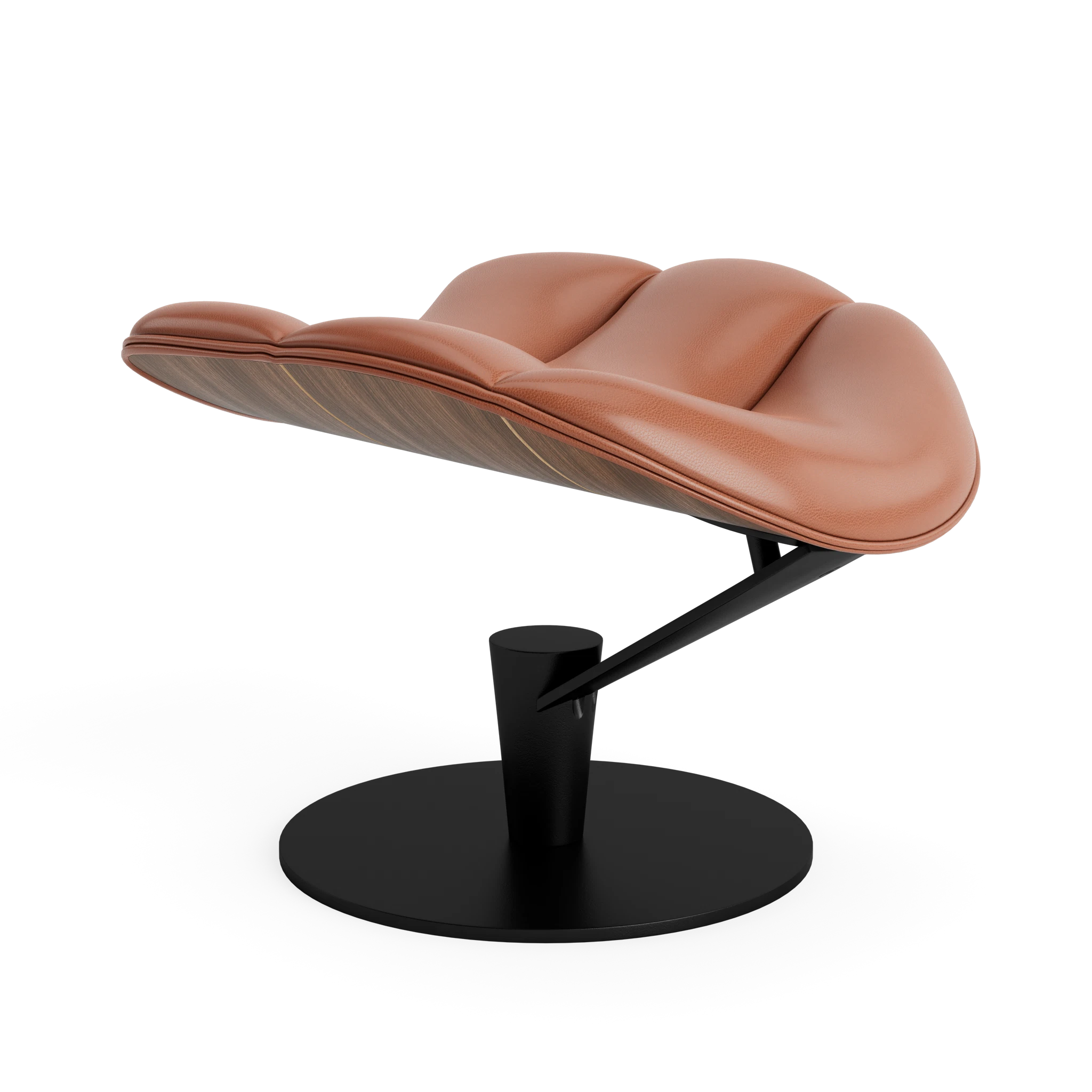 Lobster Footstool - Front Upholstered in Semi-Aniline Cognac – Upholstered Lounge Chair by Bruunmunch