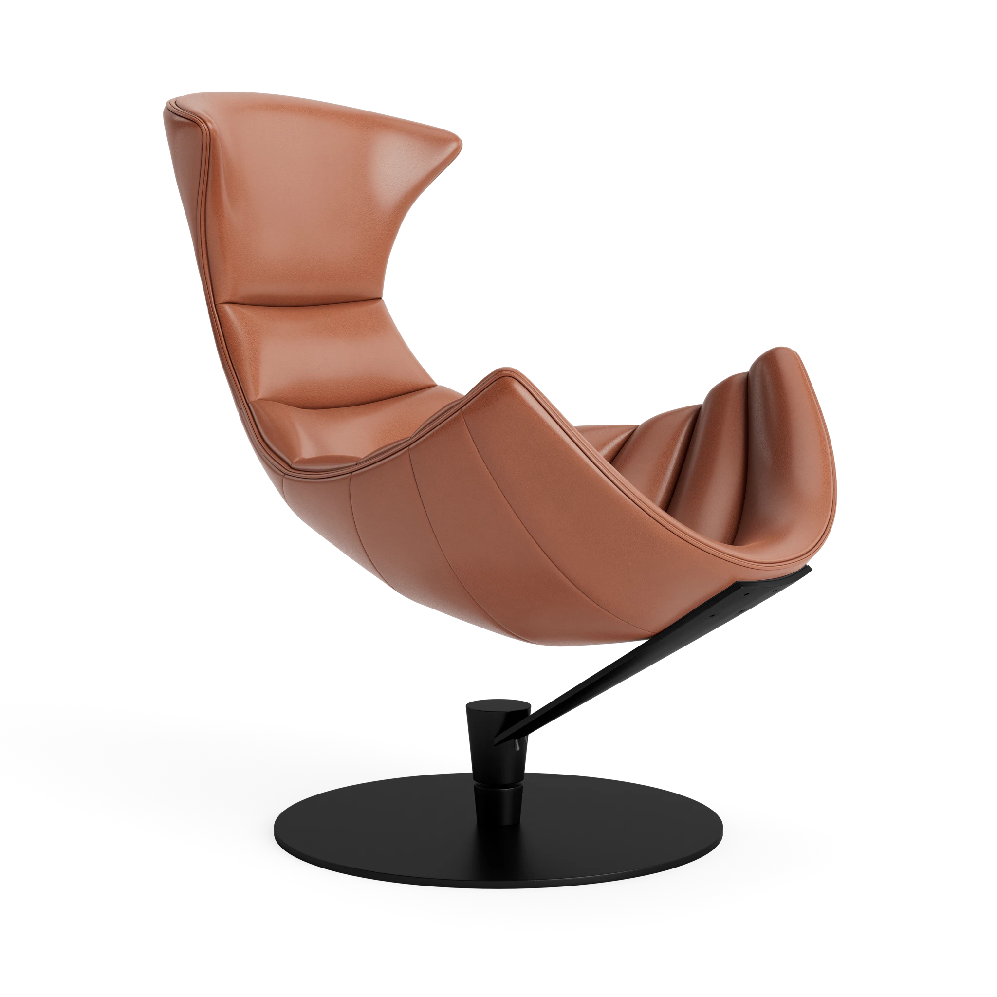 Lobster Chair - Fully Upholstered in Semi-Aniline Cognac – Upholstered Lounge Chair by Bruunmunch