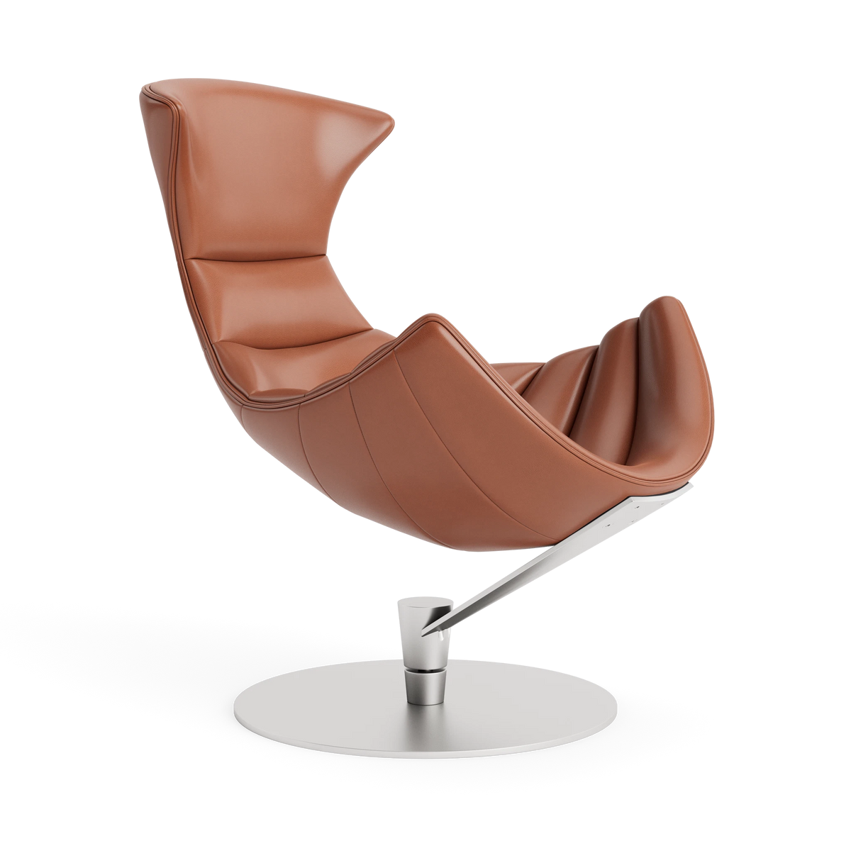 Lobster Chair - Fully Upholstered in Semi-Aniline Cognac – Upholstered Lounge Chair by Bruunmunch