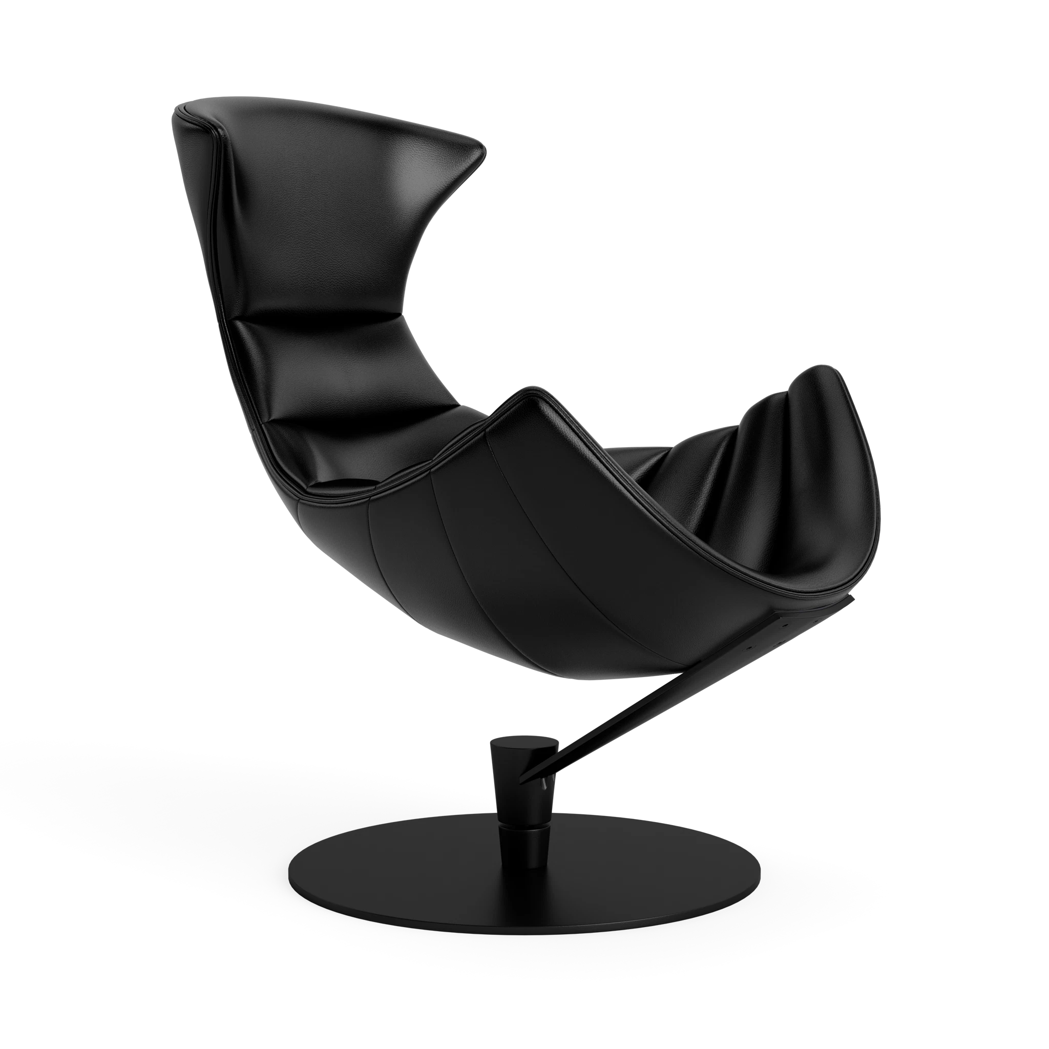 Lobster Chair - Fully Upholstered in Semi-Aniline Black – Upholstered Lounge Chair by Bruunmunch