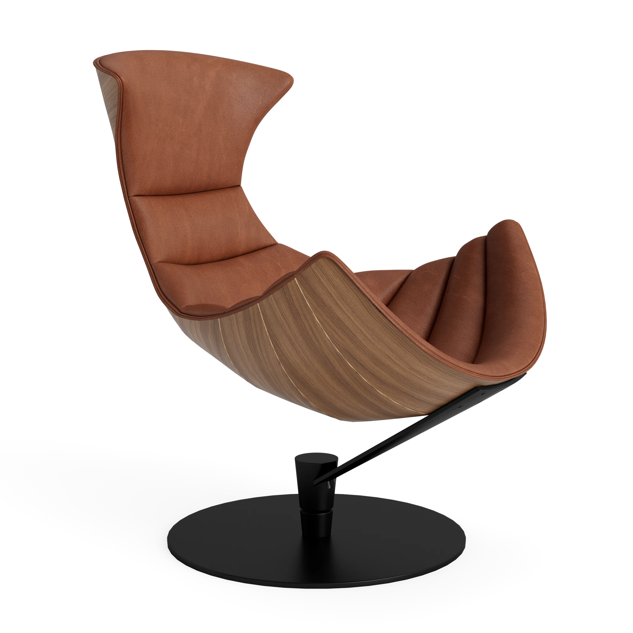 Lobster Chair - Front Upholstered in Davos Brown – Upholstered Lounge Chair by Bruunmunch