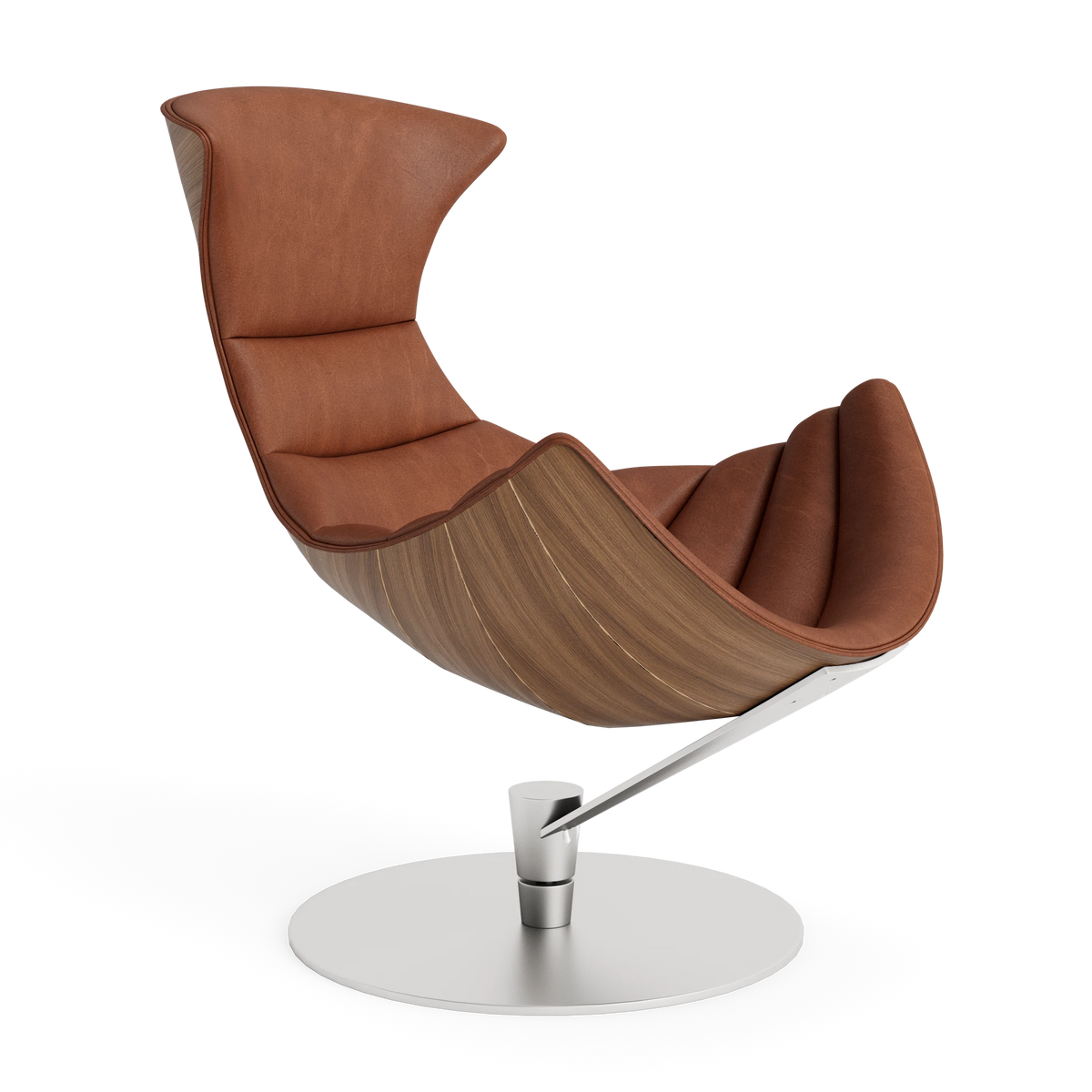 Lobster Chair - Front Upholstered in Davos Brown – Upholstered Lounge Chair by Bruunmunch