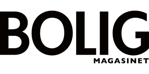 Black text BOLIG MAGASINET logo on a white background
