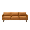 Emo 3 Seater Upholstered in Dakar Cognac Leather with legs in Oak, Smoked. Designed by Mika Tolvanen a danish design sofa by Bruunmunch
